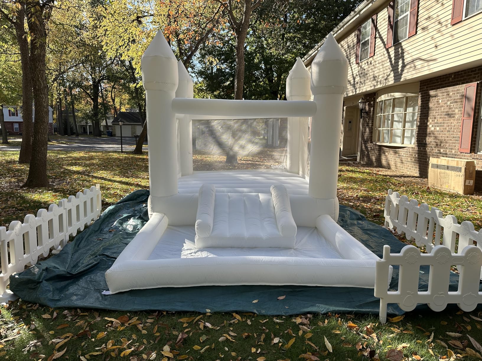 16FT White Bounce House for Adults Kids, Commercial PVC Large Inflatable Bounce House with Slide/Ball Pit/1100W Powerful Blower customer photo 1