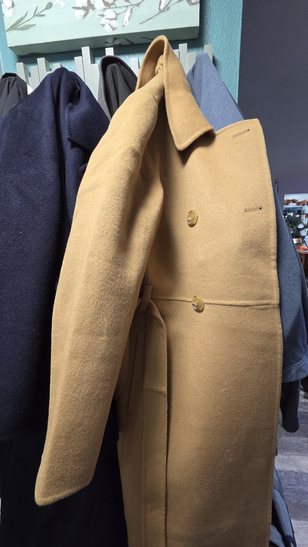 Women's Double Breasted Wool Cashmere Blend Pea Coat, Regular Fit, Cold Weather Protection customer photo 1