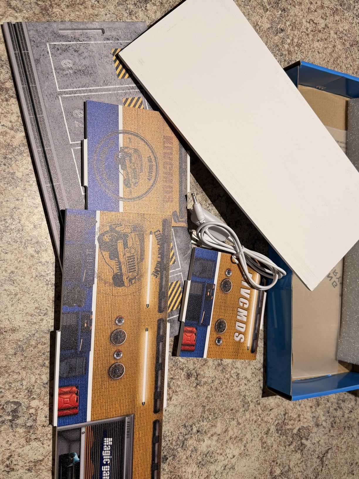 Display Case for Hot Wheels: Stackable Parking Garage for 1/64 Scale Matchbox Toy Car, FoamBoard Storage for Monster Trucks with LED Light and Acrylic Cover customer photo 1