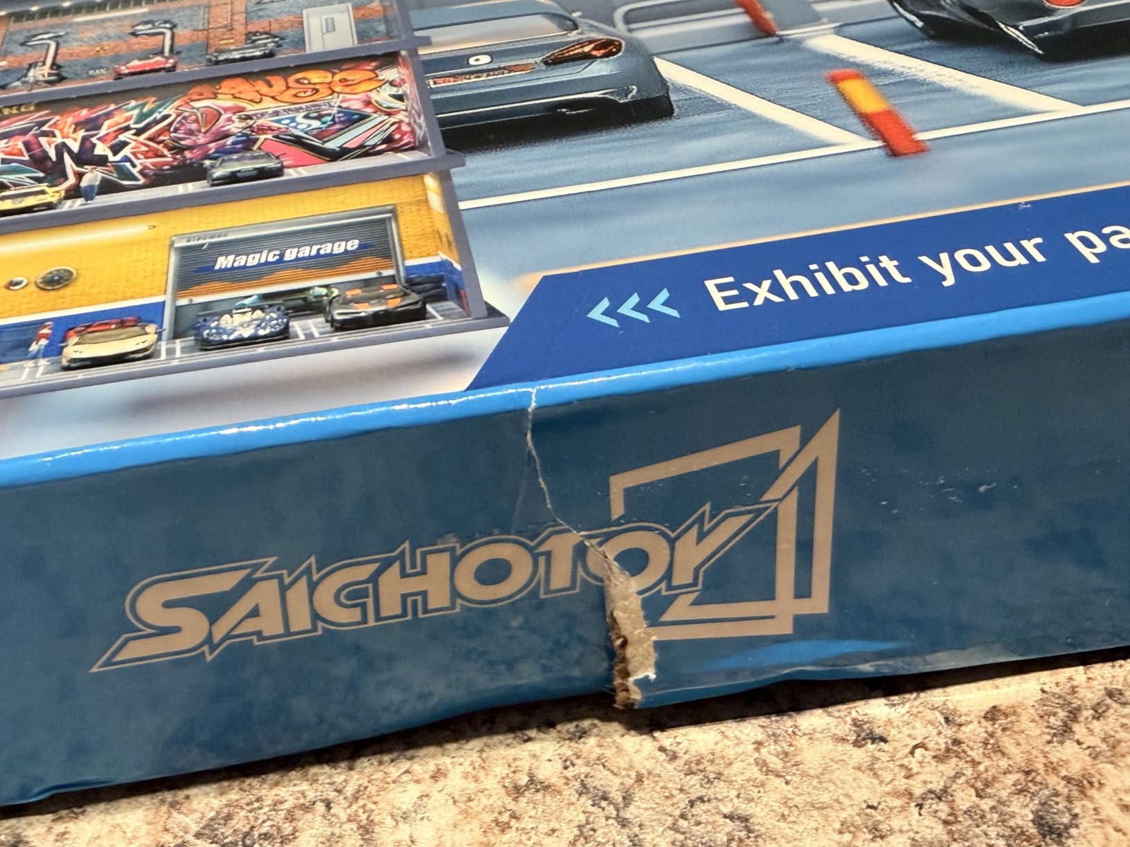 Display Case for Hot Wheels: Stackable Parking Garage for 1/64 Scale Matchbox Toy Car, FoamBoard Storage for Monster Trucks with LED Light and Acrylic Cover customer photo 2