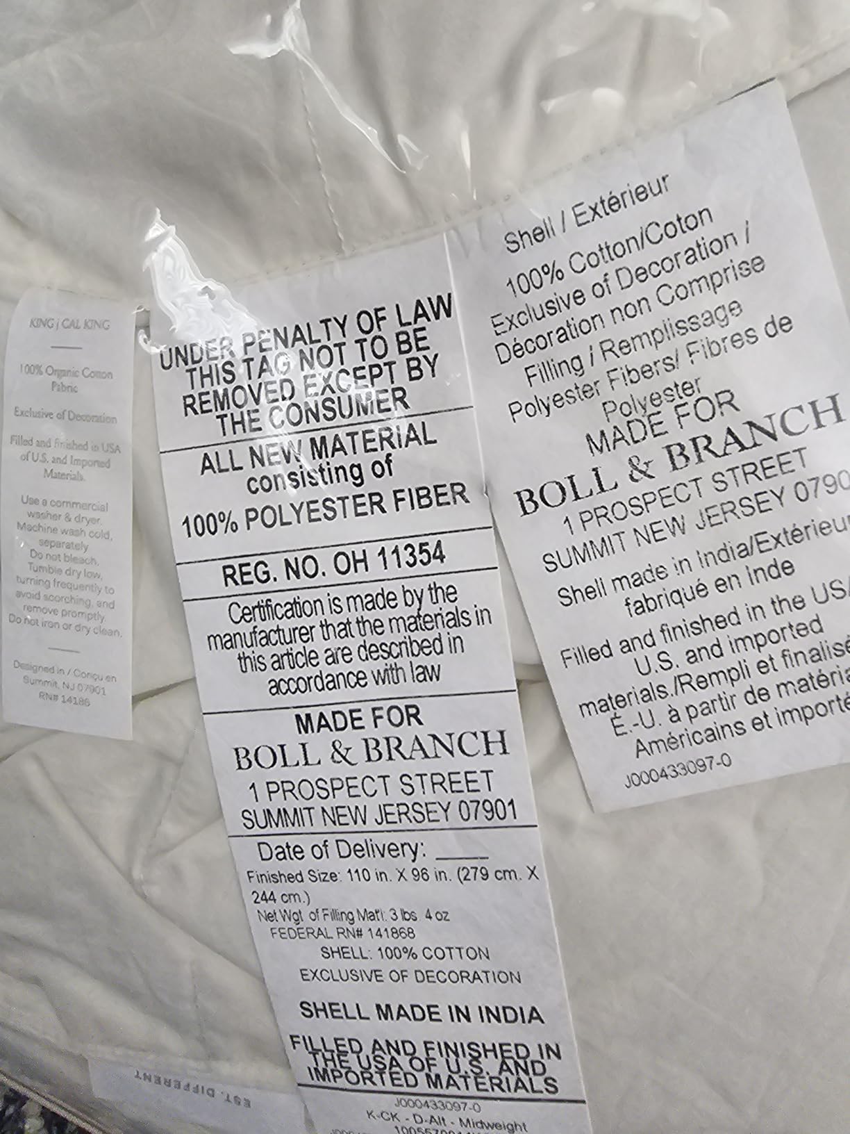 BOLL & BRANCH Percale Quilted Down Alternative Comforter - King/Cal King, Cream - Duvet Insert and Cover in One Layer - All-Season, Luxury Organic Cotton, Hypoallergenic Primaloft - 1 Comforter customer photo 1