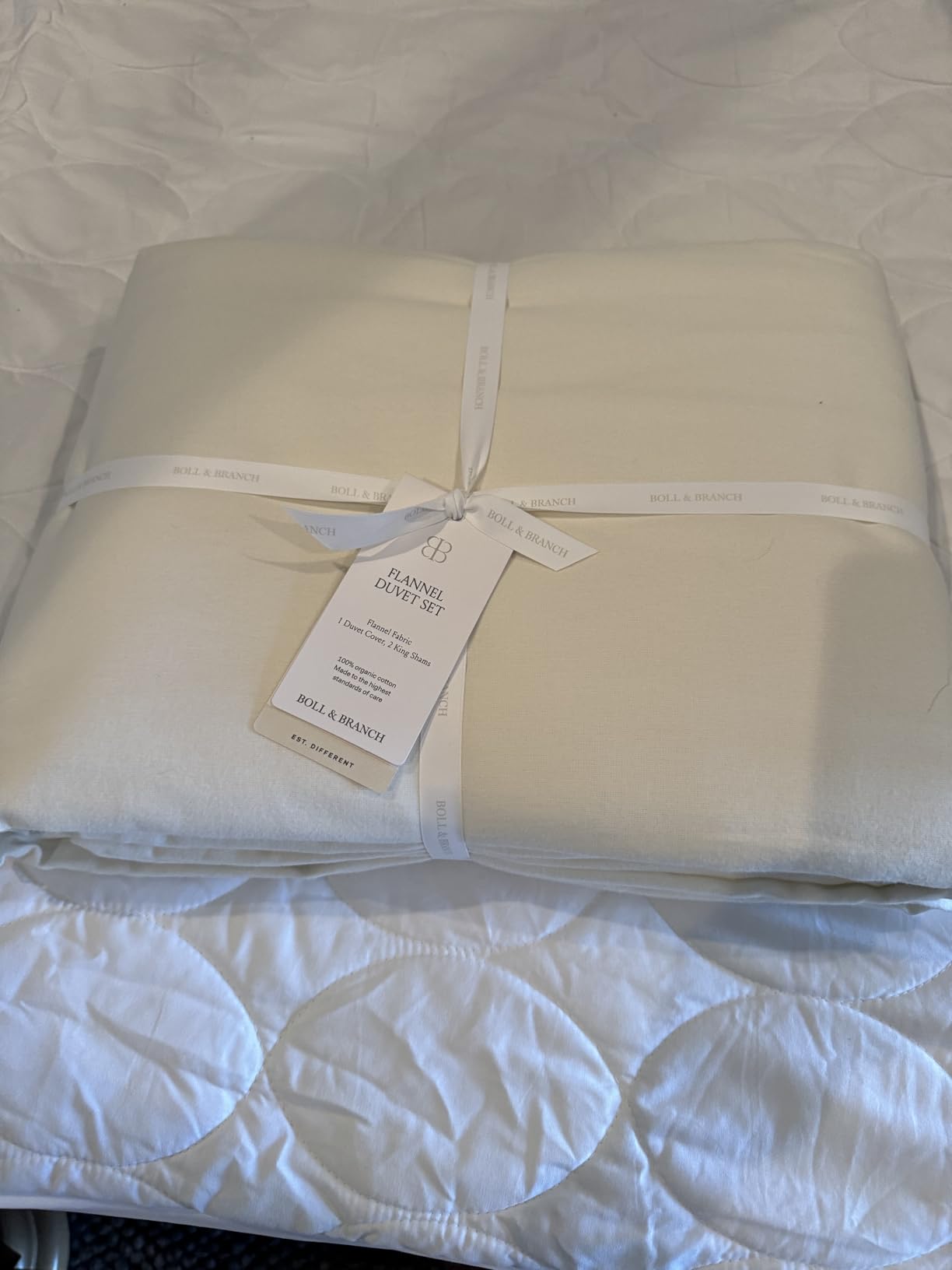 Flannel Duvet Set - King/Cal King, Shore - Luxury 100% Organic Cotton - 1 Duvet Cover, 2 Shams - Velvety Soft, Warm & Breathable Weave customer photo 1