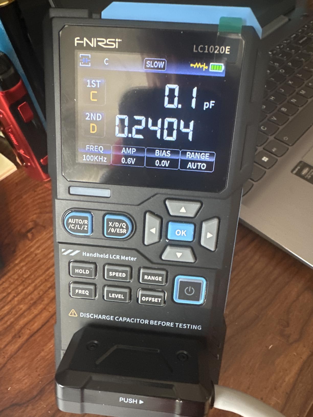 FNIRSI LC1020E 100kHz LCR Meter, 19,999 Counts Resistor Inductor Capacitor Tester, Auto Component Detect, Measures ESR/Q/D/X, 2.8