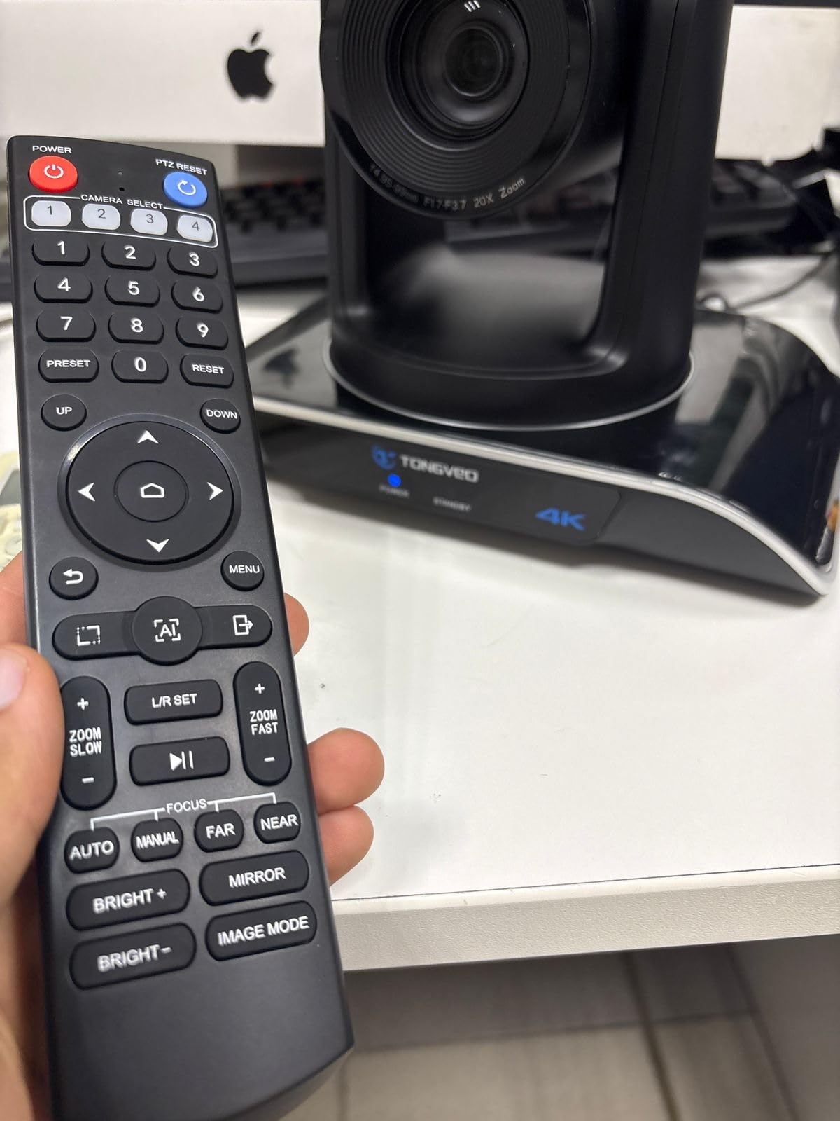 TONGVEO 4K PTZ Conference Room Camera System AI Auto-Tracking 20x Zoom 4K PTZ Camera USB3.0 HDMI LAN outputs and Bluetooth Speakerphone with Microphone for Large Remote Meeting customer photo 1