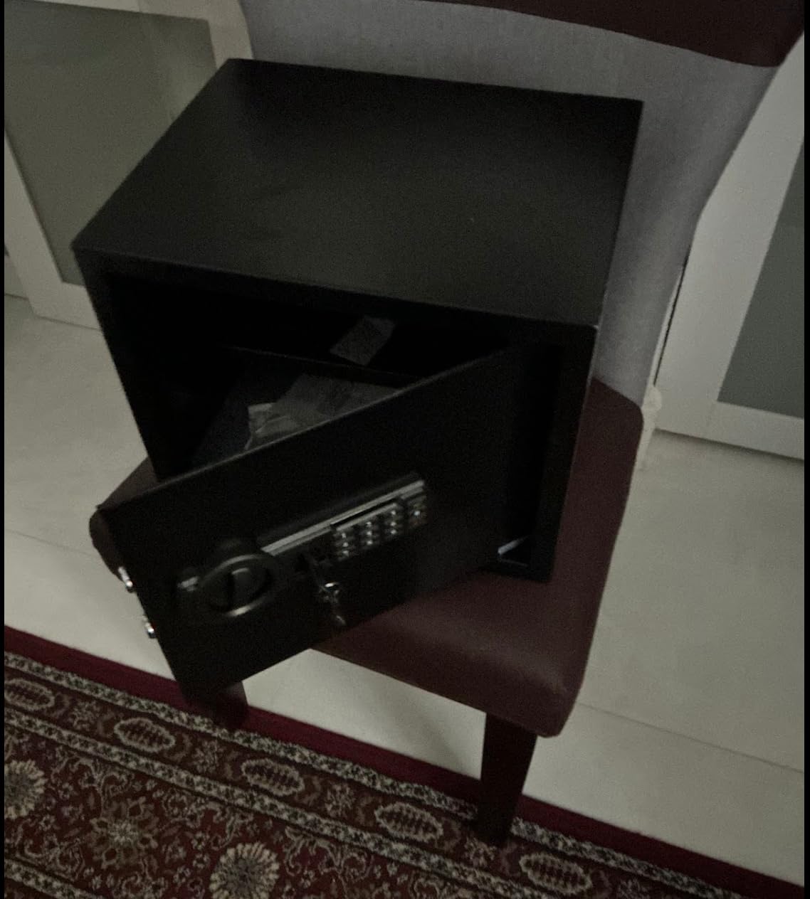 Jewelry Safe with Drawers, Biometric Fingerprint safe, Slide-Away Handgun Safe for Pistols, Leather Wrapped Jewelry Storage Safe, Digital Keypad & Quick-Access Drawer (White- 2 Drawer) customer photo 2