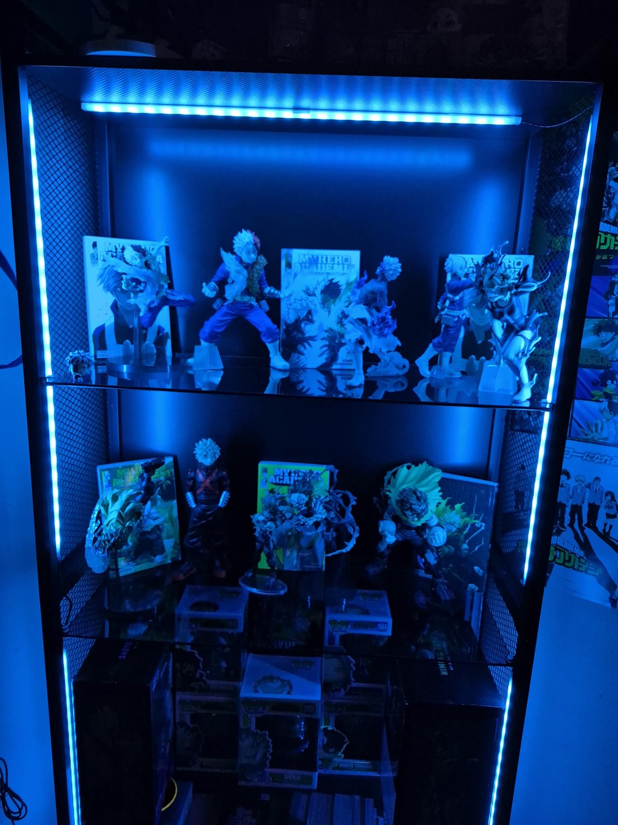 AODK Display Case with LED Lights, Display Cabinet with Glass Storage Shelves, 4-Tier Curio Cabinet for Collectibles with Open Shelf, White customer photo 2