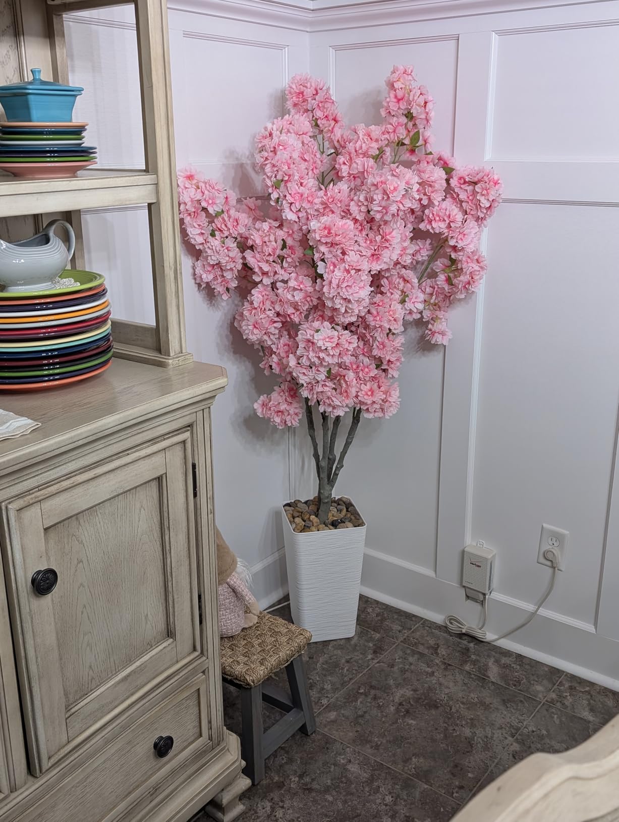 Artificial Cherry Blossom Tree 5FT Tall Pink Fake Sakura Flowers Tree, Fake Plants Indoor Decor for Spring Living Room Home House Entryway Bedroom Office Inside Wedding Party Valentine's Day customer photo 1