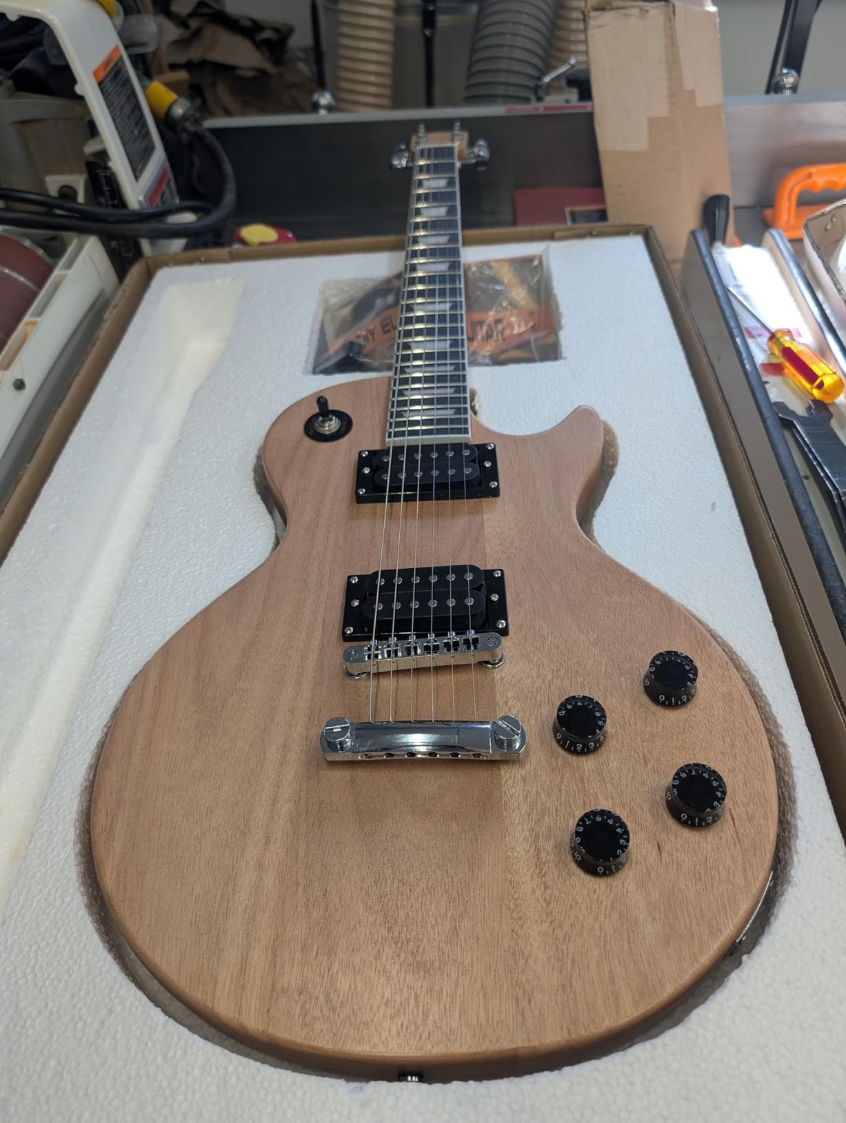 STRICH DIY Electric Guitar Kit, LP Style Mahogany Body & Maple Neck Guitar with HH Pickups, Easy to Assemble Kit with All Parts Included customer photo 1