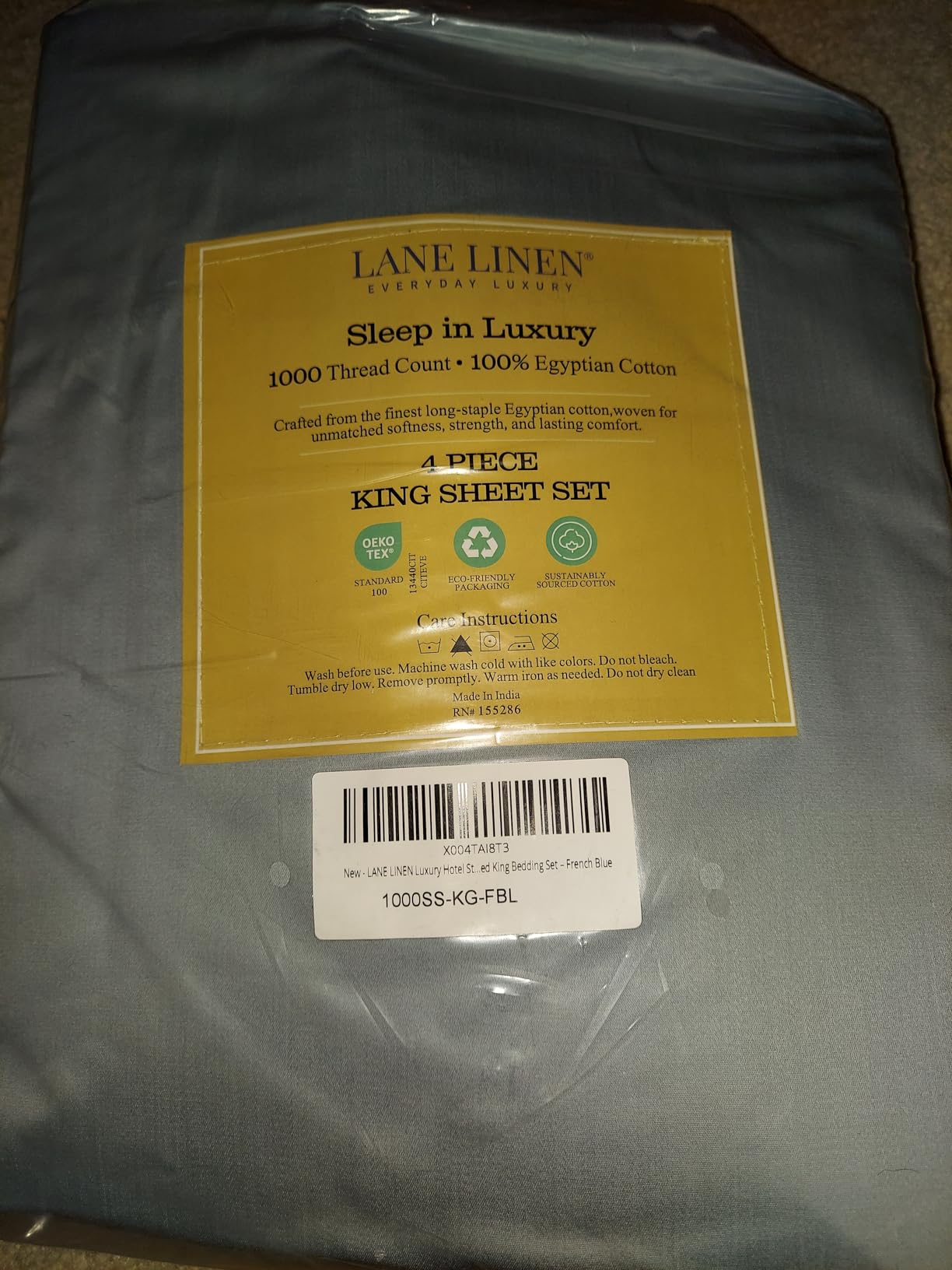 LANE LINEN 100% Egyptian Cotton Sheets Queen Size Sateen Weave - White | 4-Piece Set, 16