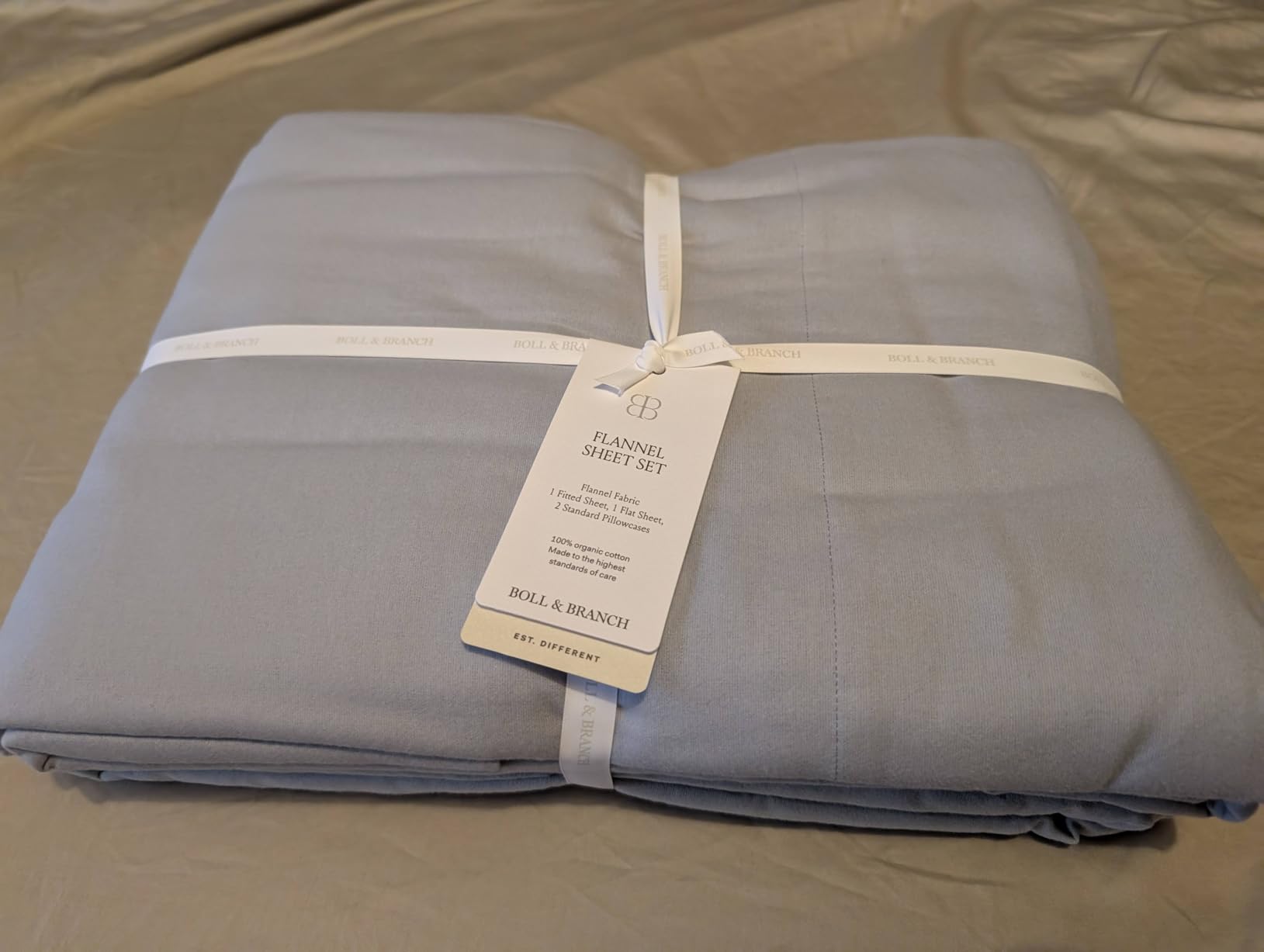 Flannel Sheet Set - Queen, Cream - Luxury 100% Organic Cotton - Includes 1 Flat, 1 Fitted, 2 Pillowcases - Velvety Soft, Warm & Breathable customer photo 2