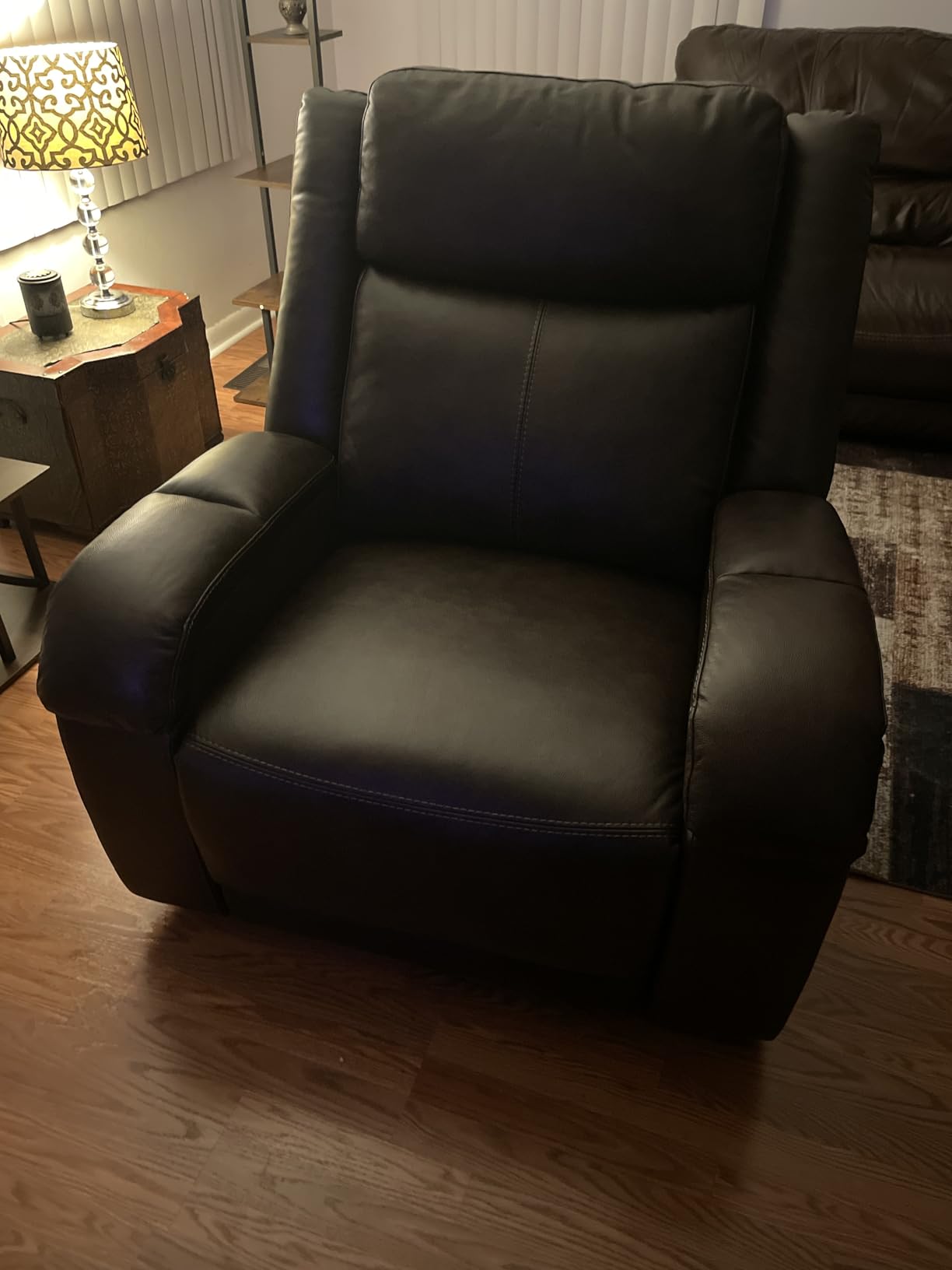 Watson & Whitely Oversized Genuine Leather Power Recliner Chairs for Big and Tall, Wall Hugger Recliner with Power Headrest & Charging Ports, Extra Large Reclining Chair for Living Room, Saddle Brown customer photo 2