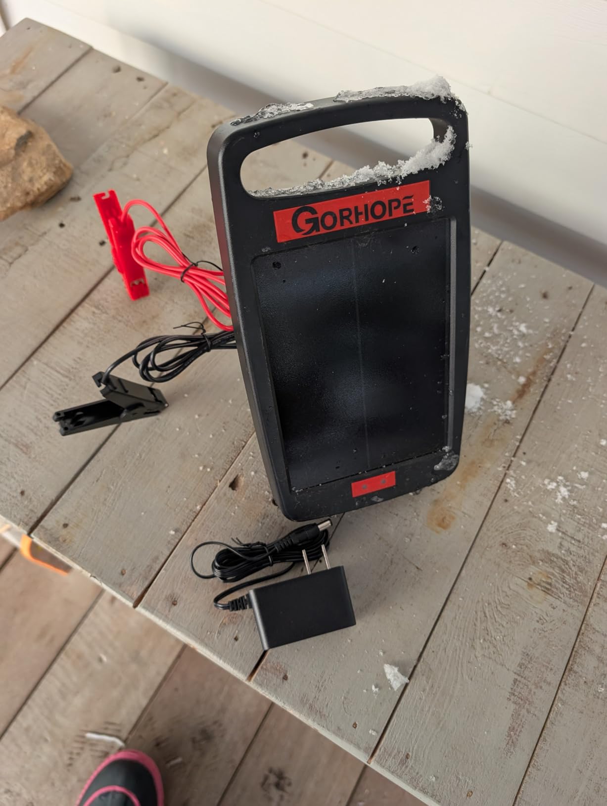 10 Miles Solar Electric Fence Charger with Short Circuit Alarm, 0.18J Solar Powered Fence Charger 24-Hour Protection, with Solar Panel, 14-Day Continuous Powered Protection for Livestock Protection customer photo 2