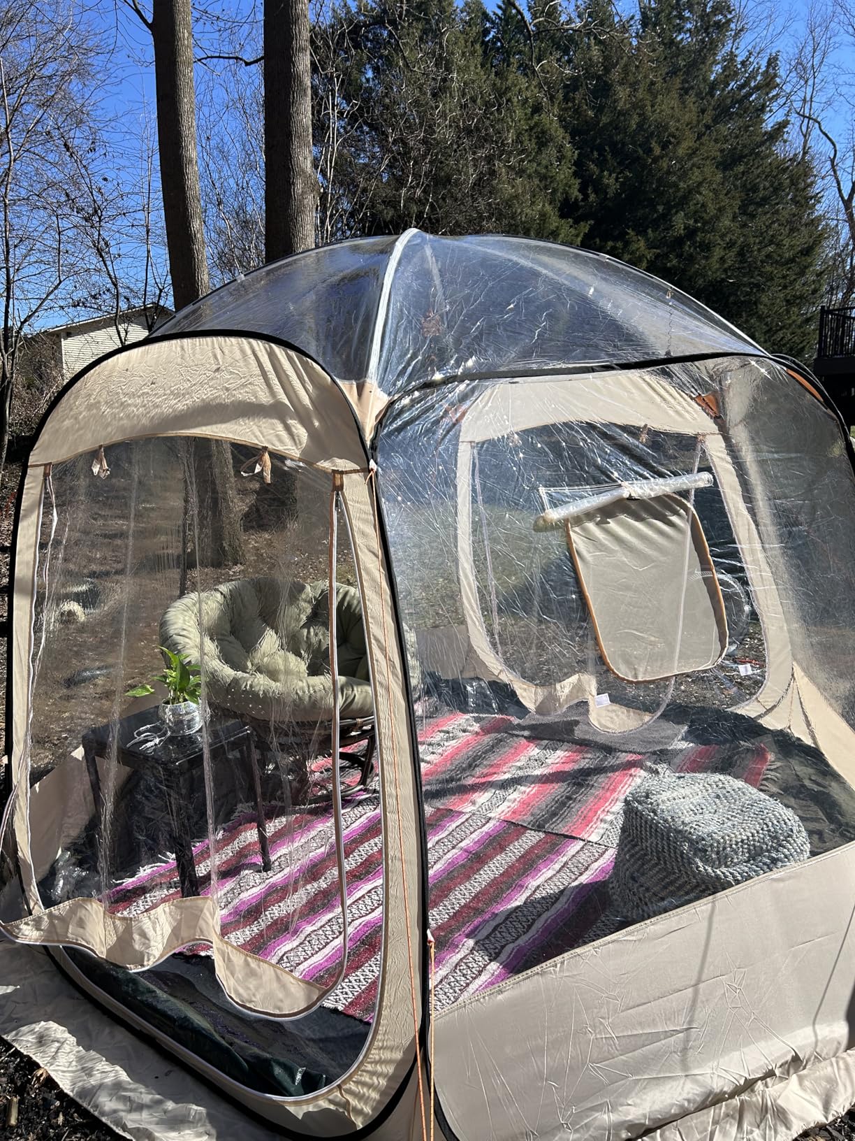 VEVOR Pop up Sports Tent, Clear Bubble Tent for 1-6 Person, Waterproof Outdoor Pod with Floor Mat & Top Cover, Garden Igloo Dome Tents Camping Shelter customer photo 1