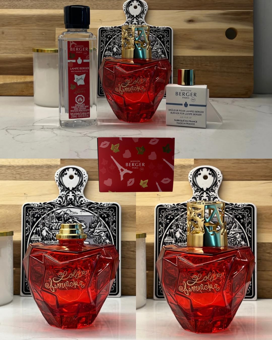 Fragrance Lamp - Gift Set Model Lolita Lempicka Sweet - 8.5 x 6.4 x 5.3 inches - 8.45 Fluid Ounces Fragrance Included (250 ml) - Luxury Glass Air Purifier & Odor Eliminator customer photo 1