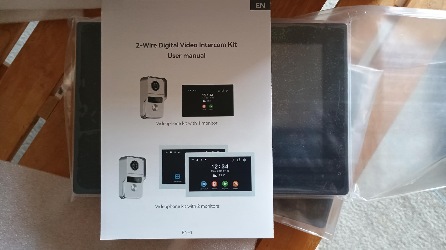 Wired Video Doorbell Apartment Intercom System, 1080P Doorbell Camera, 7-inch Touch Screen, Night Vision, Remote Unlock, Two-Way Intercom for Villa, Home, Office, with 1 Camera and 2 Monitors customer photo 1