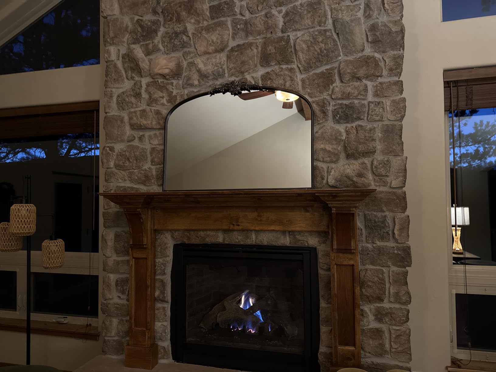 Besdomus Vintage Arched Gold Mirror: 48