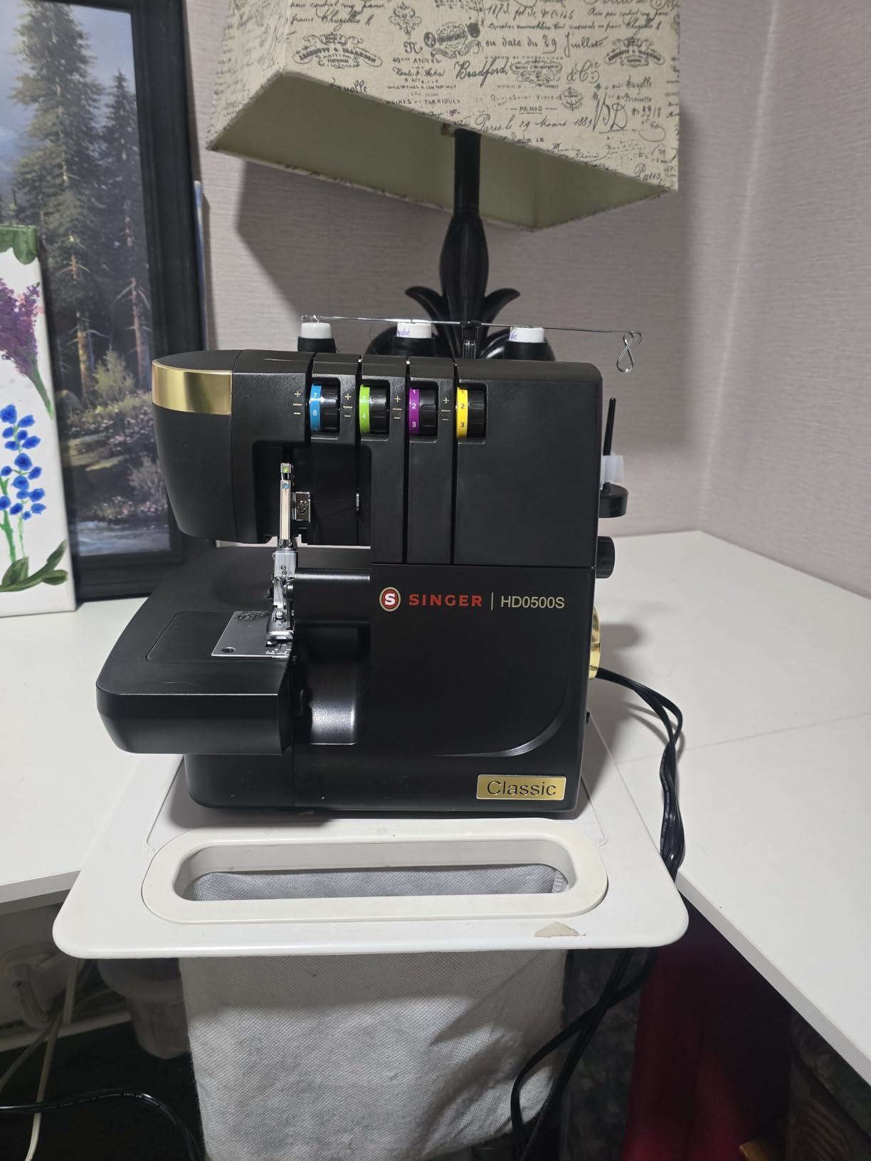 SINGER HD0500S Heavy Duty Serger Overlock Machine, 2-3-4 Thread, 6 stitches, 1300 stitches/min, LED light, free arm, adjustable differential feed, metal frame customer photo 2