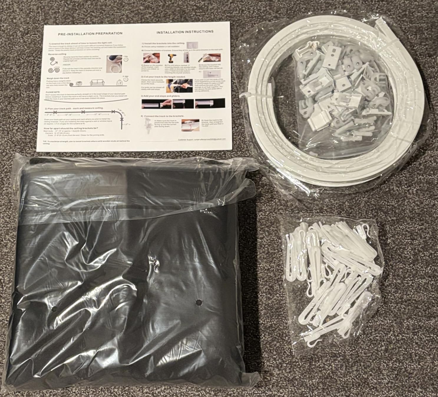 Room Divider Curtain with Ceiling Mount Track Blackout Curtains Thickened Ceiling Privacy Room Divider Screen, Flexible Ceiling Track Window Curtain Panels for Living Room Bedroom (Black W8.3 x L7ft) customer photo 1