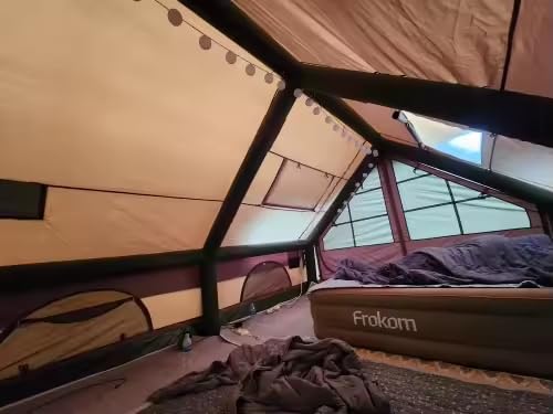 Inflatable Camping Tents 8-10 Person, 129 Square Feets Large Inflatable Camping Tent with Stove Jack, Blow up Tent with Mesh Windows & Pump customer photo 1