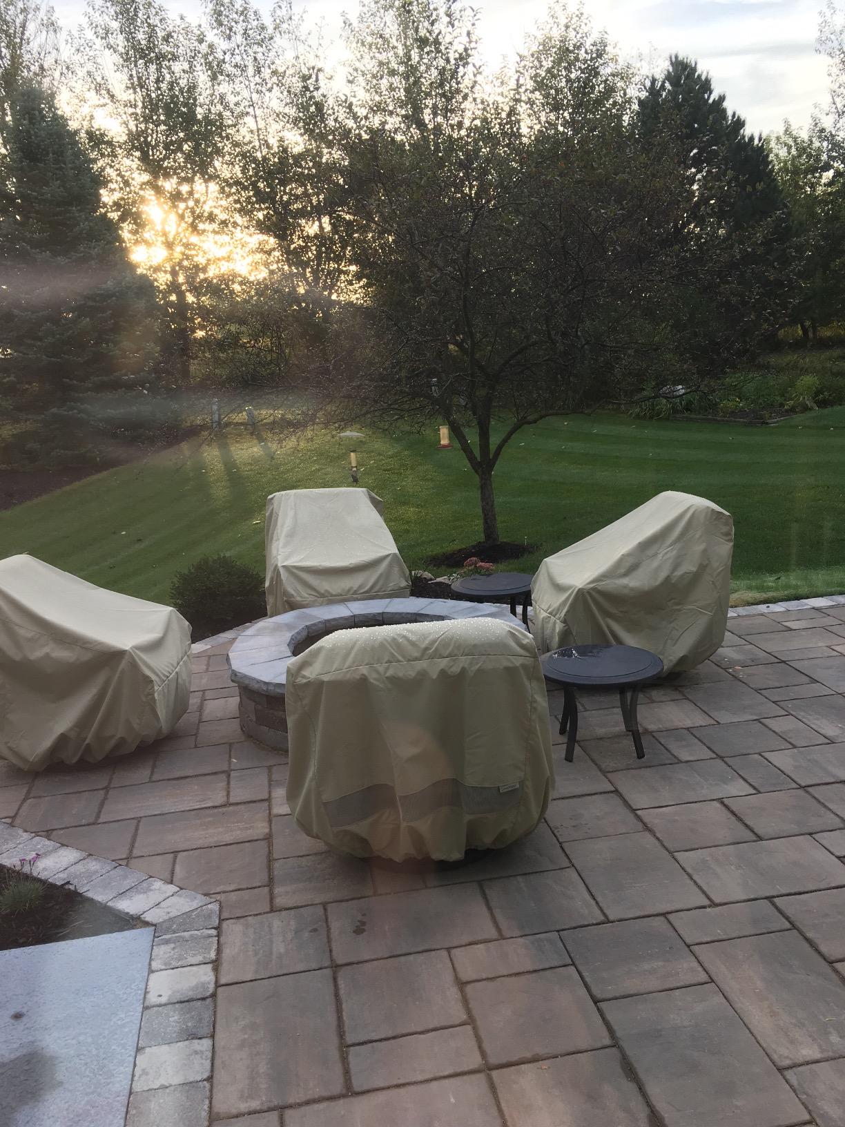 Covermates Elite Outdoor Chair Cover - Water-Resistant 300D Polyester Patio Chair Protector, Drawcord Hem, Mesh Vents, Fits Most Garden & Deck Chairs, 32W x 32D x 35H - Set of 2, Khaki customer photo 1