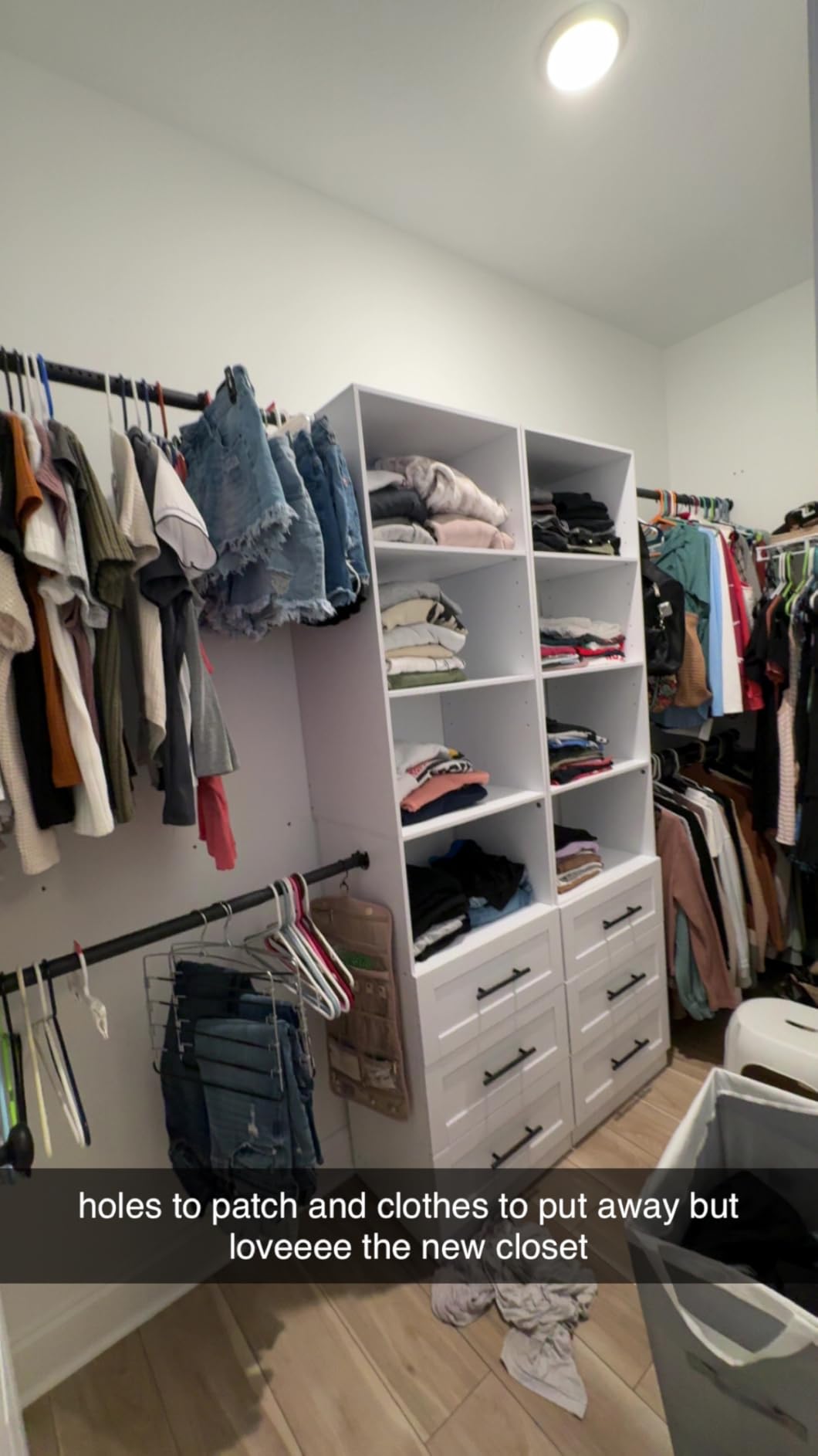 Closet System with 6 Drawers, 5-14FT Custom Closet Organizer System with 8 Expandable Hanging Rods&Adjustable Shelves, Modular Wood Closet Systems Tower for Walk in Closet Storage, 2 Sets, White customer photo 1