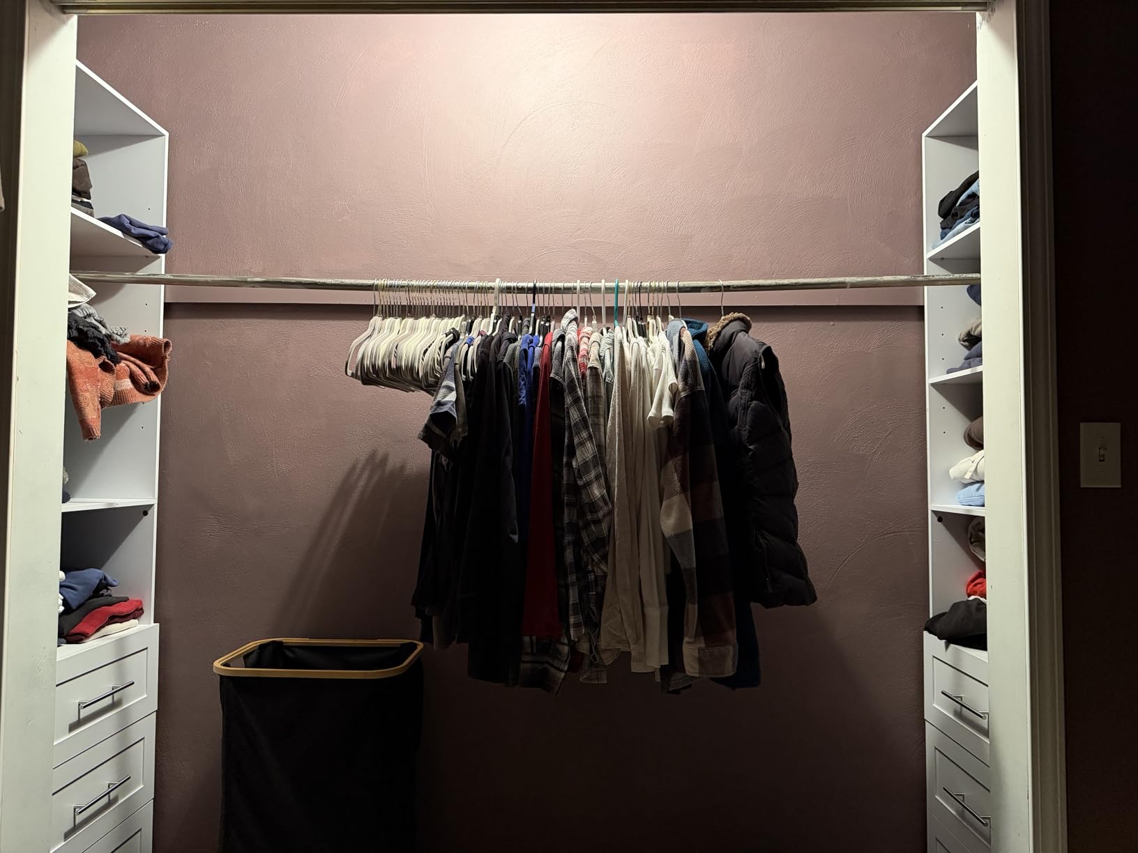 Closet System with 6 Drawers, 5-14FT Custom Closet Organizer System with 8 Expandable Hanging Rods&Adjustable Shelves, Modular Wood Closet Systems Tower for Walk in Closet Storage, 2 Sets, White customer photo 2