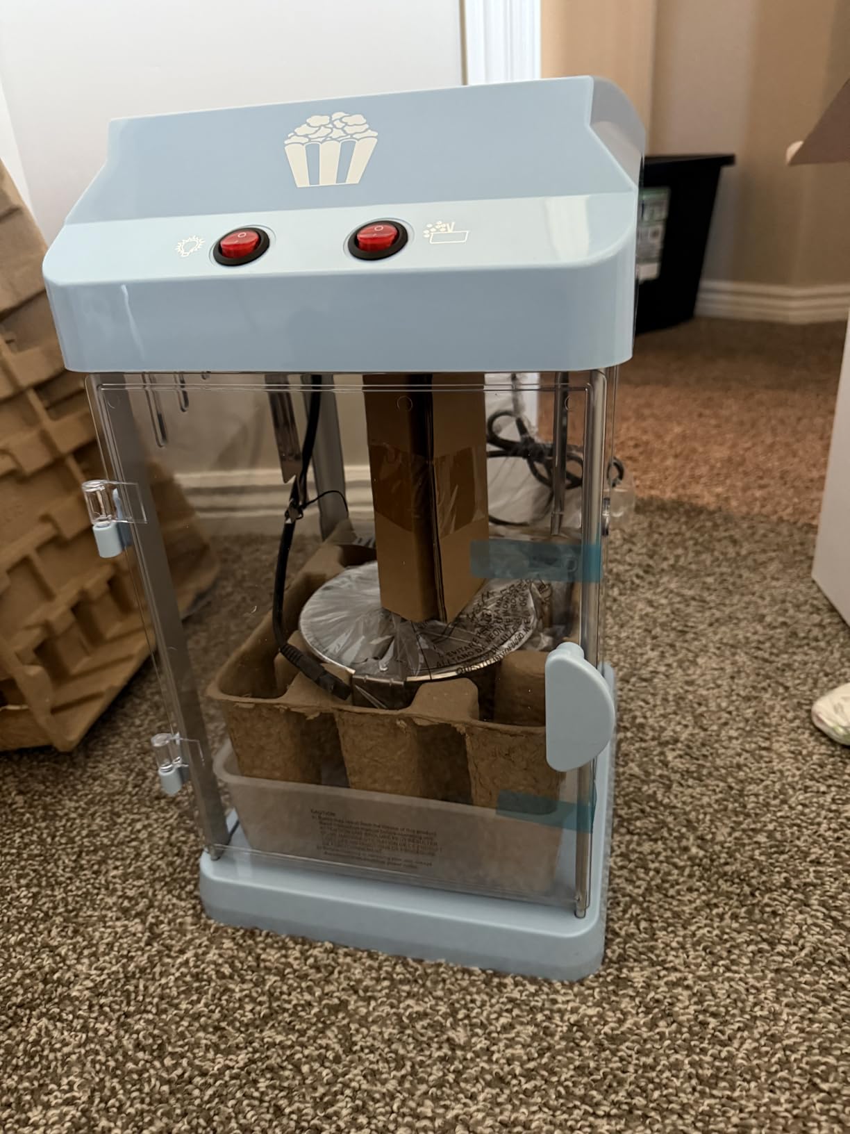 Large Popcorn Machine with Cart: 12 Oz Vintage Commercial Popcorn with Foldable Stand Makes Up to 48 Cups, 3 Serving Cups, Measuring Cups & a Scoop for Home Party Office customer photo 1