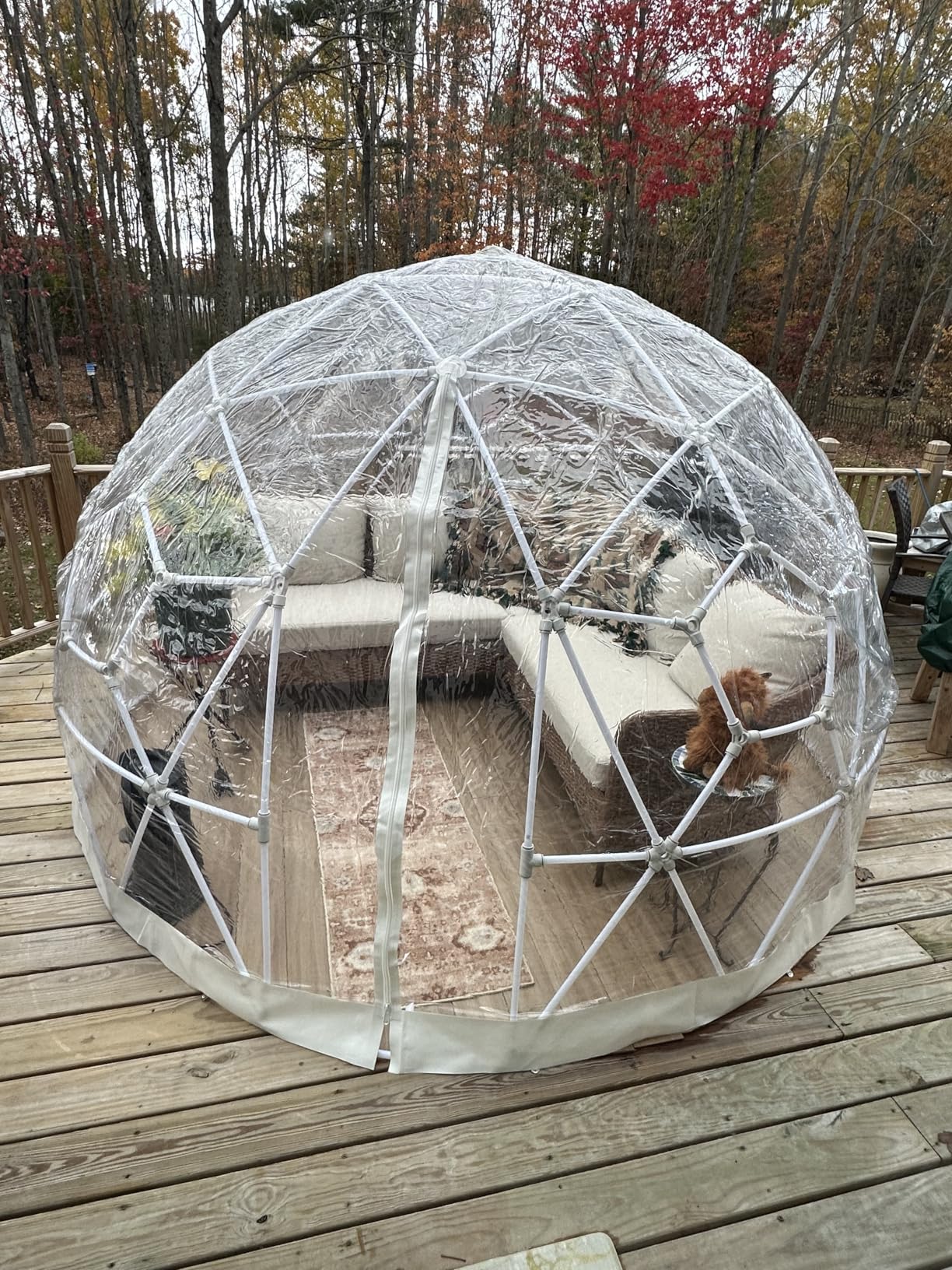 VEVOR Garden Dome Tent, 15 x 9.5 ft Clear Bubble Tent House for 12-14 Person, Waterproof PVC Geodesic Dome Greenhouse with Ventilated Window customer photo 2