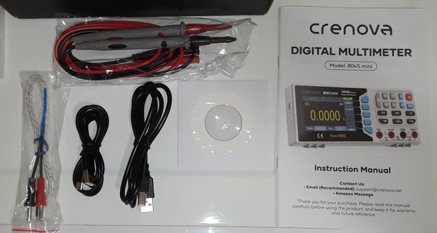 Crenova 30000 Counts True RMS Digital Multimeter, Desktop Bench Multimeter for Lab & Industrial Use. USB Data Logging, CAT II 600V. Measures Voltage, Current, Resistance, Capacitance, Temperature. customer photo 1