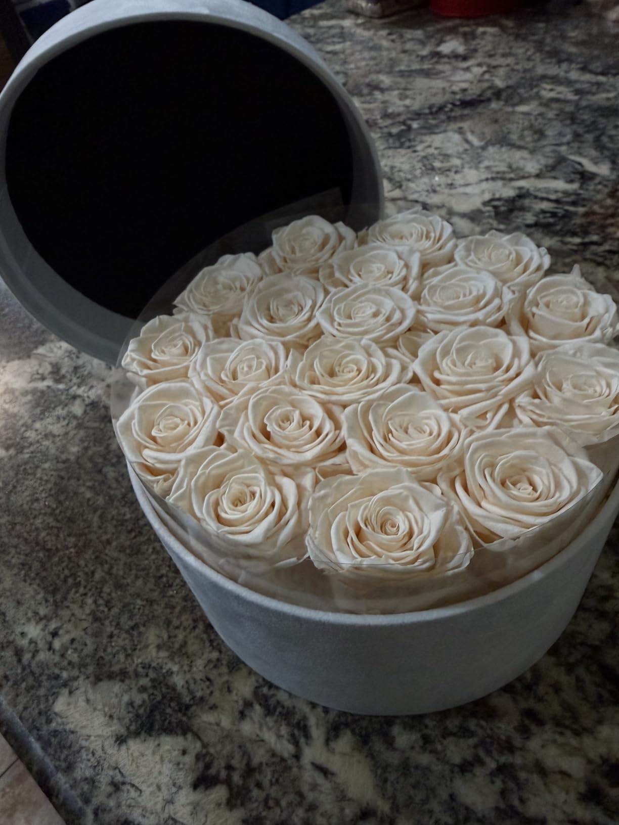 Gifts for Women Preserved Roses Flower Box, Luxury Velvet Box with 40 Roses, Preserved Flowers, Romantic Gift for Her, Wife, Girlfriend, Birthday Anniversary Christmas (Red) customer photo 1