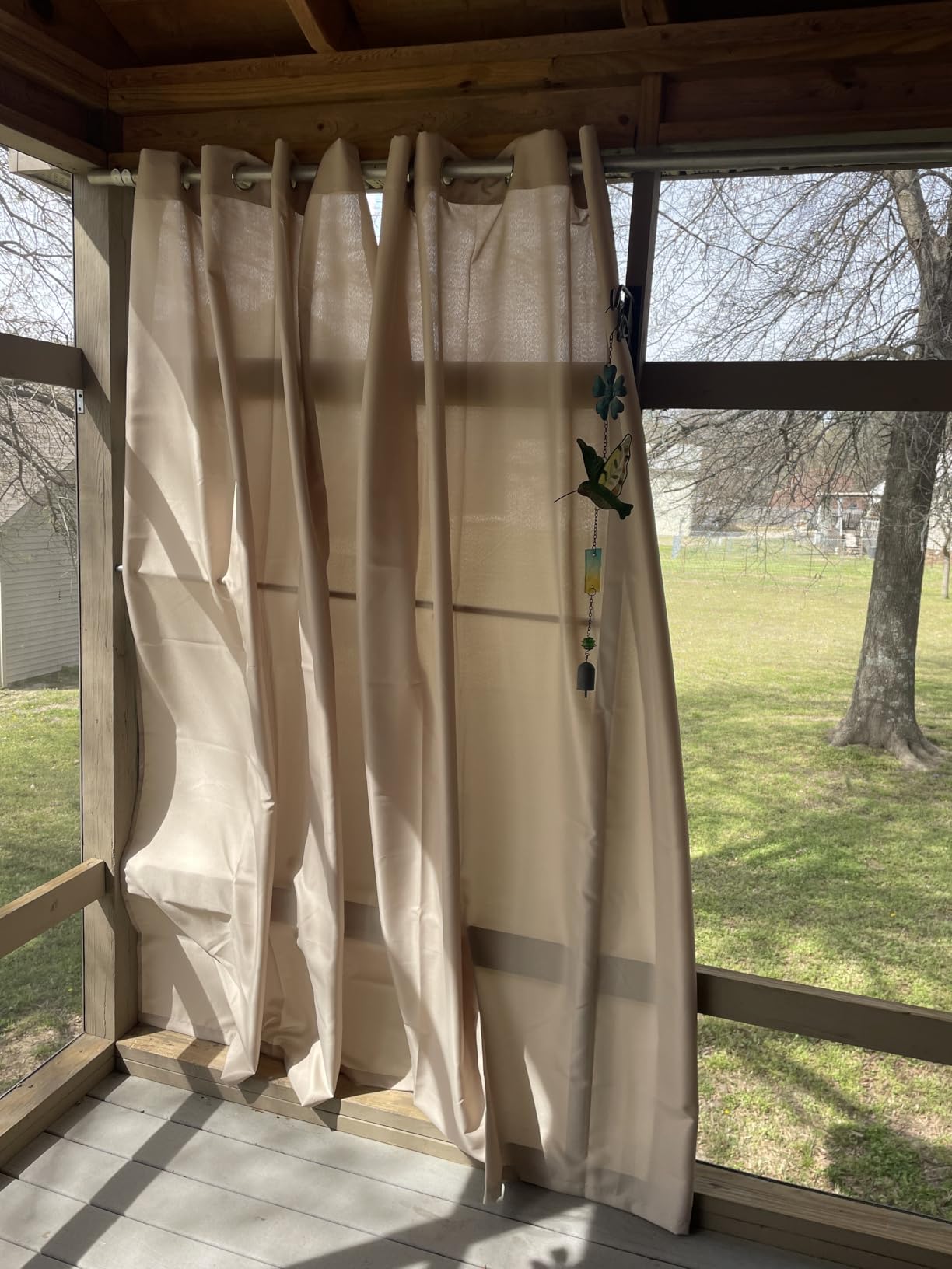 White Outdoor Curtains for Patio Waterproof - 6 Panels Privacy Weatherproof Outside Curtains with Grommets for Pergola, Gazebo, Porch, Cabana, Balcony, 54 x 84 Inch customer photo 1