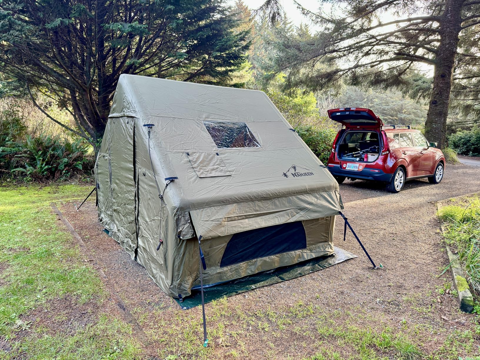 Luxury Inflatable Camping Tent, Wind & Rain Resistant, Breathable & Durable Wear-Resistant Fabric, Built-in Stove Jack, Fast Setup with Pump, All-Season Ready, Dual Doors, Mosquito-Proof Mesh Windows customer photo 2