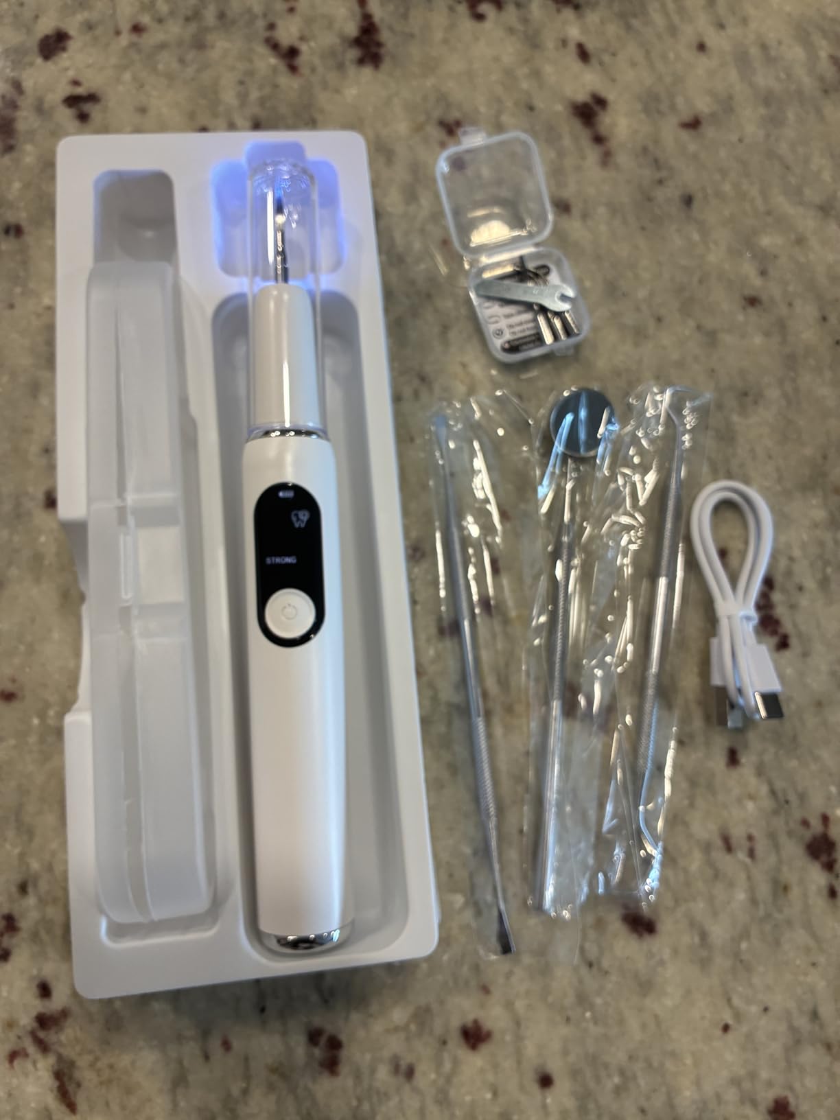 RELACS 7000 Plaque Remover for Teeth, Tartar Remover for Teeth, Dental Calculus Remover, Teeth Cleaning Kit 5 Speed Modes with 3 Replaceable Heads, with LED Light. customer photo 2