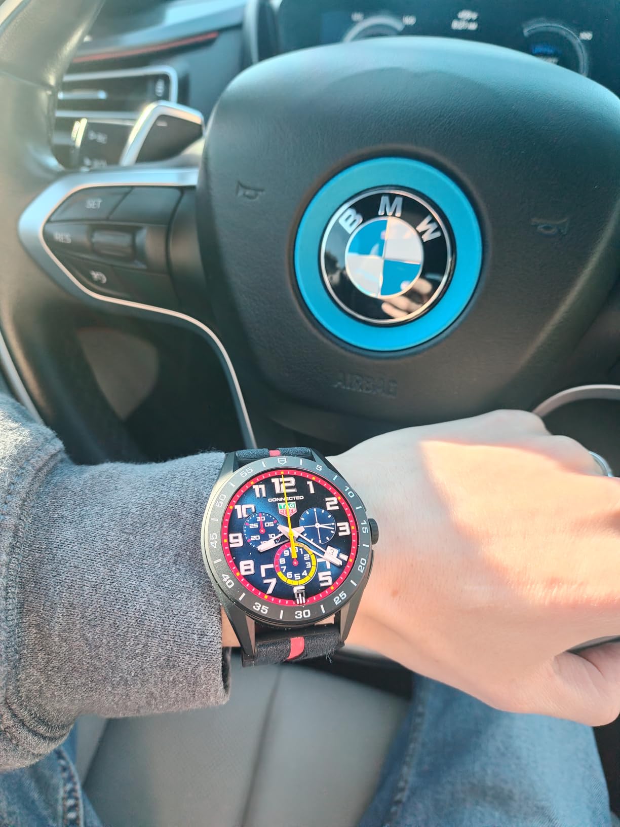 TAG Heuer Connected Calibre E4, Oracle Red Bull Racing Edition, 45MM Smartwatch, Black, Wear OS by Google, Titanium Case, AMOLED Display 1.39