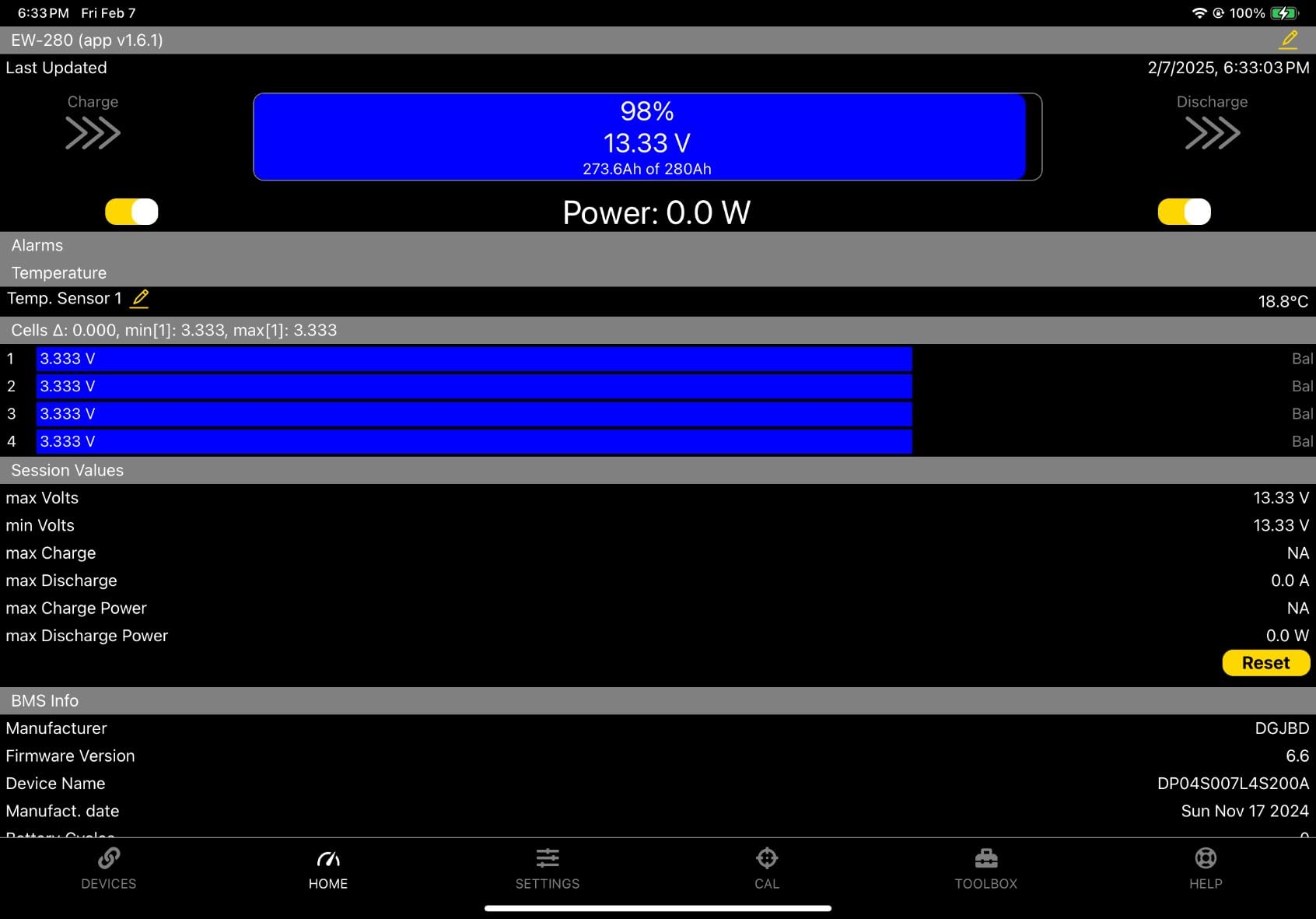 ECO-WORTHY 12V 280Ah Metal Case LiFePO4 Lithium Battery with Bluetooth, Low-Temp Protection, Built in 200A BMS, 3584Wh Max for Off-Grid Solar, RV, Camper, Trolling Motor, Home Use customer photo 1
