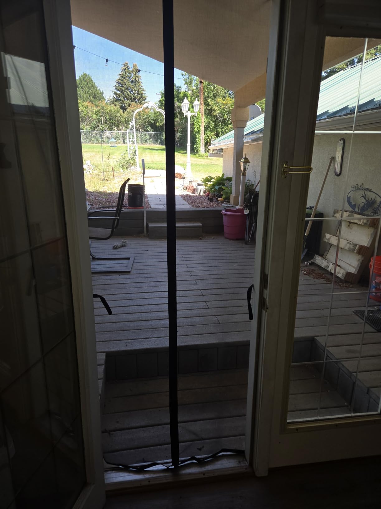 Sliding Garage Door Screen for 2 Car Garage 16x7FT, Sliding Screen Door with Track Cloure& Retractable Fiberglass Mesh, Heavy Duty Weighted Bottom with Sleeve, Easy Assembly &Pass for Garage/Patio customer photo 1