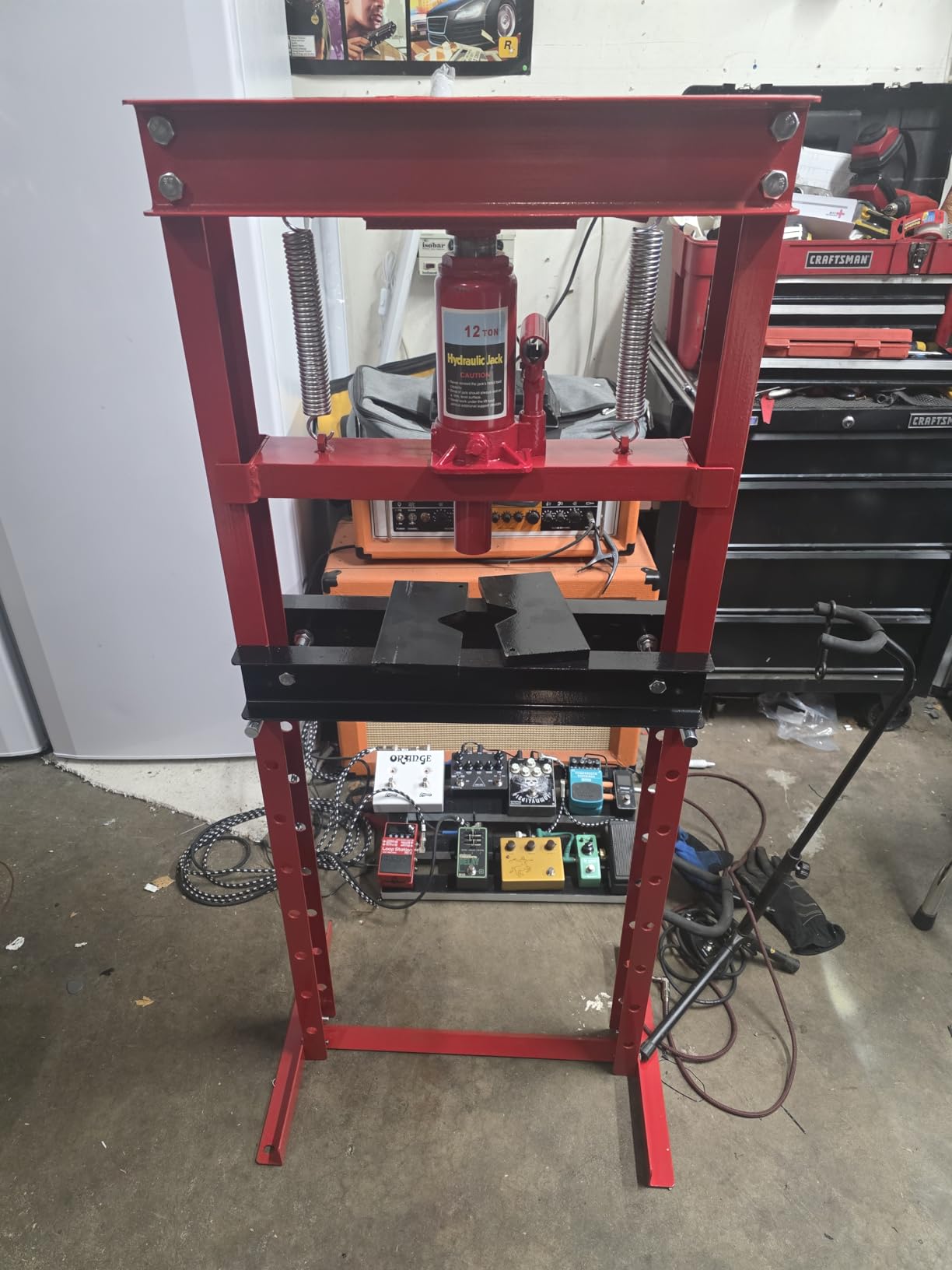 12-Ton H-Frame Hydraulic Press with Adjustable Table & 2 Press Plates, Heavy-Duty Shop Press for U-Joints, Metal Bending, and Garage Repairs customer photo 1