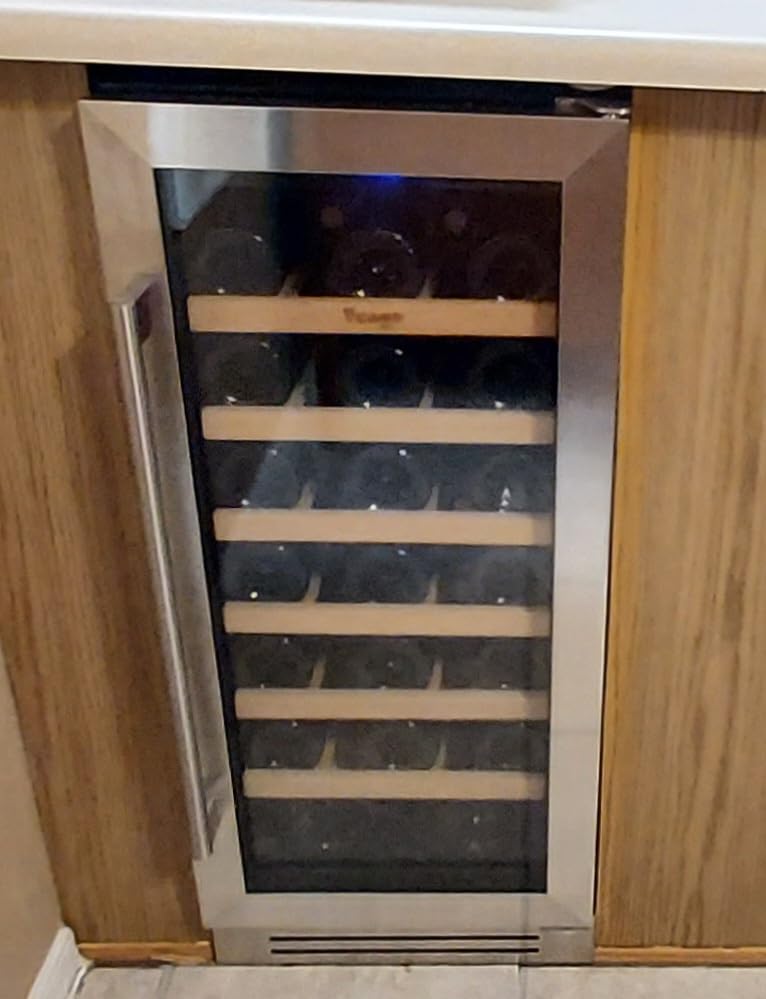 Yeego Wine Fridge Cooler - 24 Inch Dual Zone Wine Fridge Hold 52 Bottles, 40-65F Wine Refrigerator Glass Door, Built in Fridge, Freestanding Adjustable Shelves customer photo 2