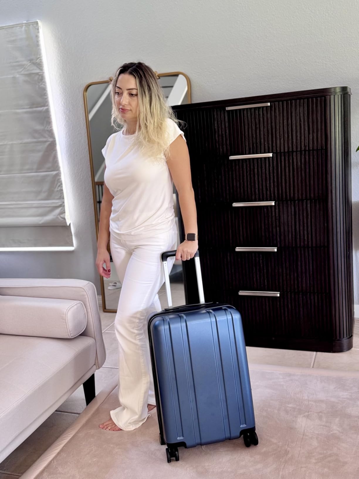 LUGGEX 2-Piece Luggage Set (20+28 Inch), 100% PC Hard Shell Suitcases with 360° Spinner Wheels & TSA Locks, Airline Approved Carry-On & Checked Baggage (EX-Core, Black, 2 Piece Sets) customer photo 1