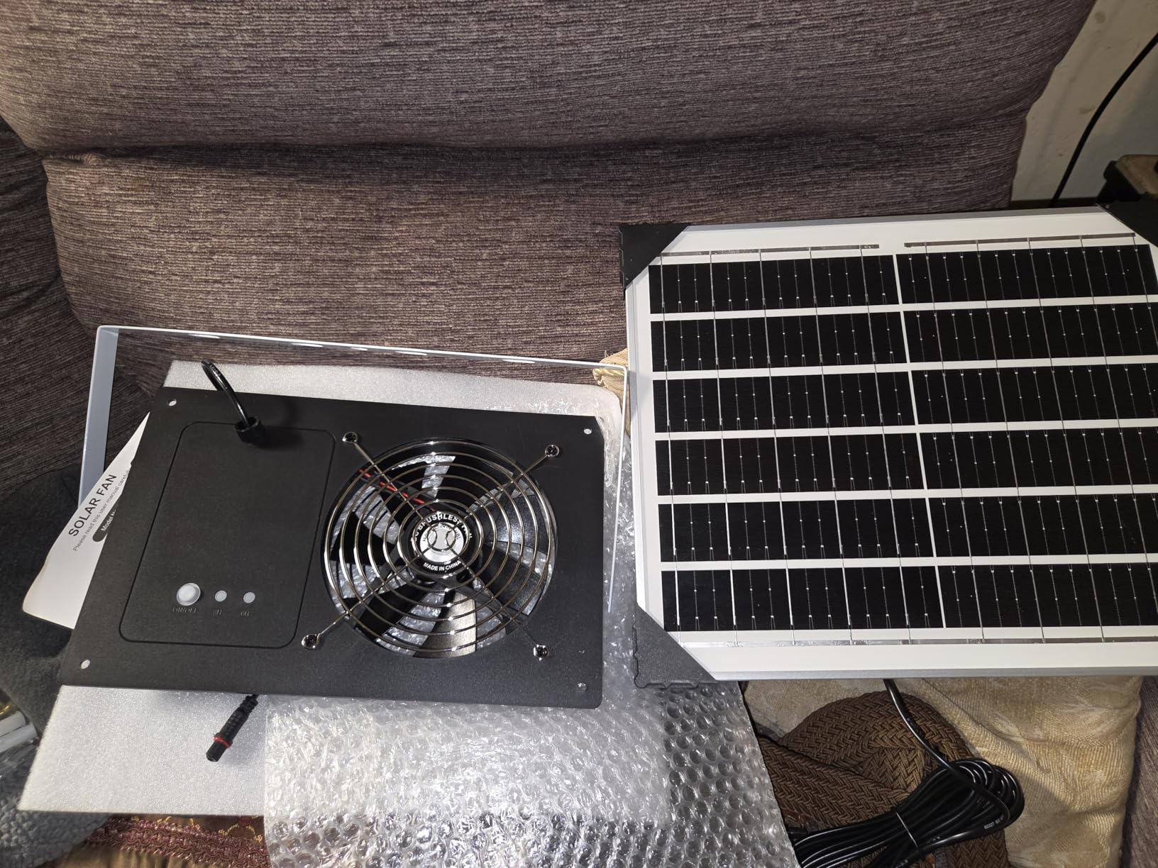 Solar Powered Fan with 15000mAh Battery & Timer, 25W High-Speed Solar Exhaust Fan customer photo 1