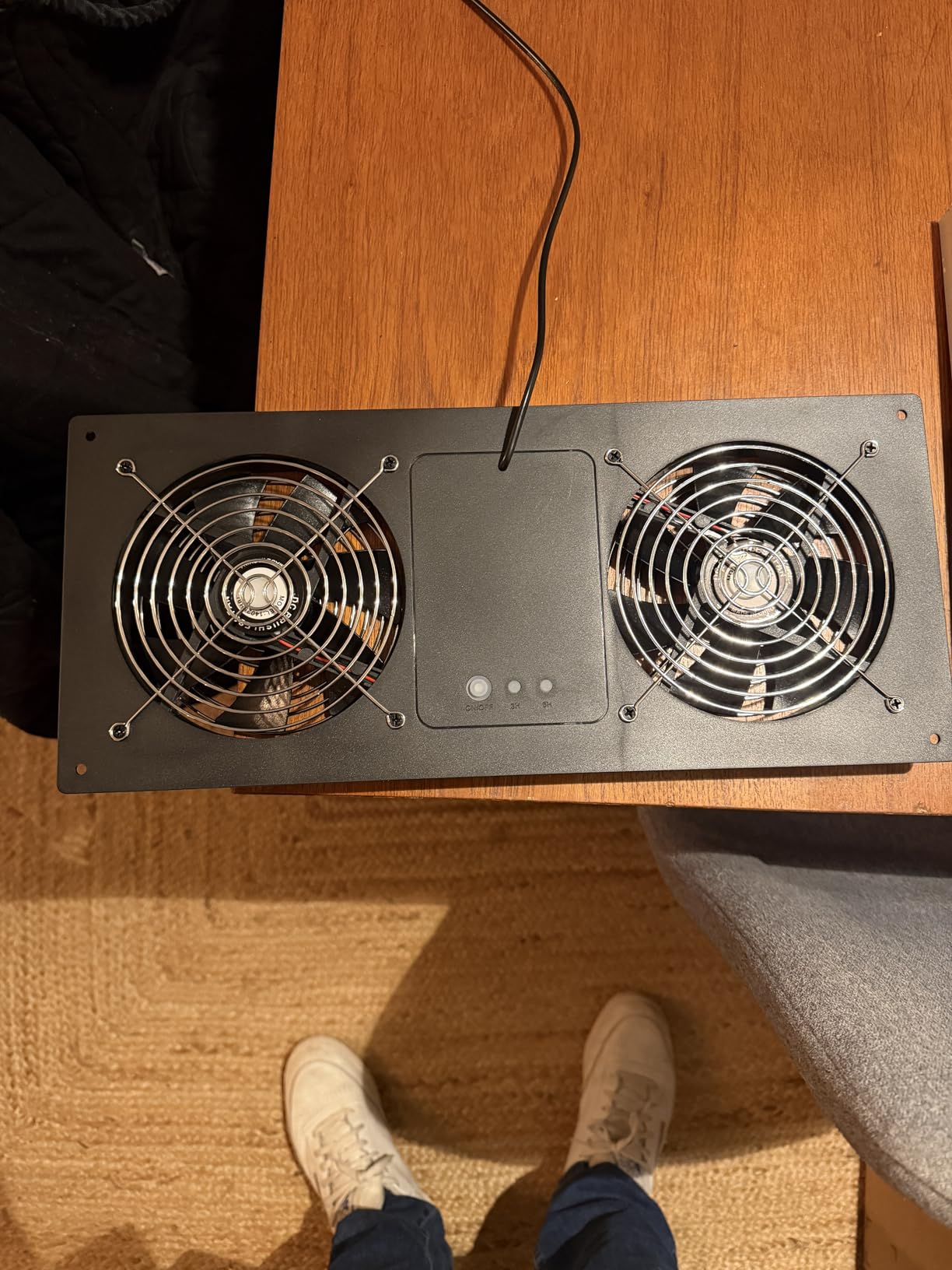 Solar Powered Fan with 15000mAh Battery & Timer, 25W High-Speed Solar Exhaust Fan customer photo 2