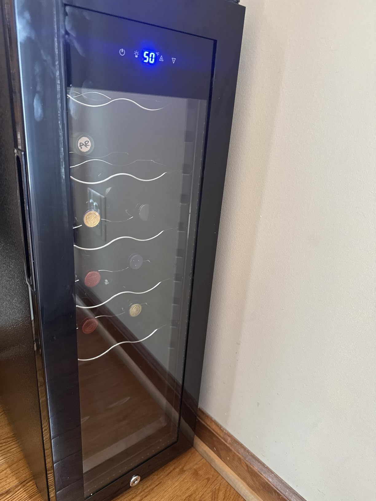 45 Bottle Wine Cooler Refrigerator - Small Wine Fridge for Red, White, Champagne, Freestanding Wine Cellar with Glass Door & Digital Temperature Control for Home Bar, Office customer photo 2