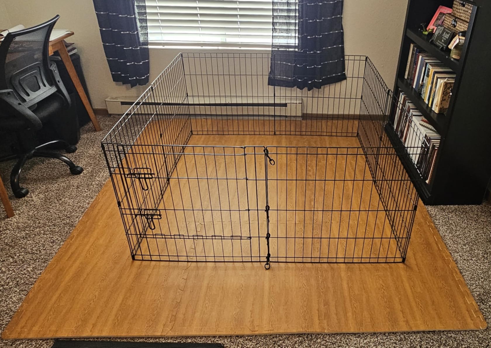 Sorbus 144 Sq. Ft. Wood Grain Floor Tiles Foam Mat EVA Interlocking Mats Tile 3/8-Inch Thick Flooring Wood Puzzle Exercise Mats w/Borders - Home Playroom Basement, Apartment, Trade Show, Baby, Dance customer photo 2