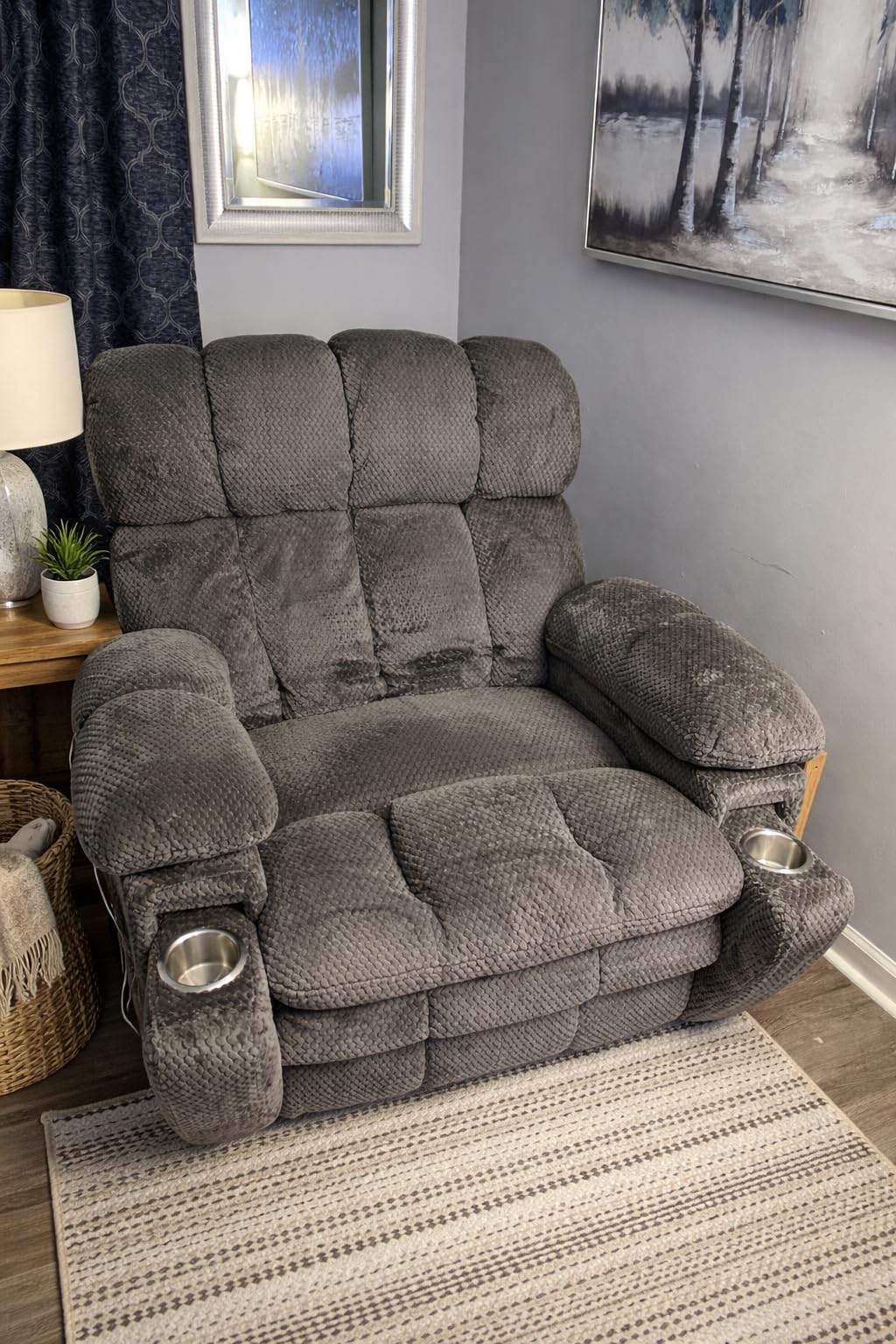 Dual Motor Power Lift Recliner Chair with Adjustable Headrest, Oversized Recliner with Arm Storage, Extra Wide, Heat and Massage, Lay Flat Recliner with Cupholders, USB Port, Type C, Zero Gravity 8739 customer photo 2