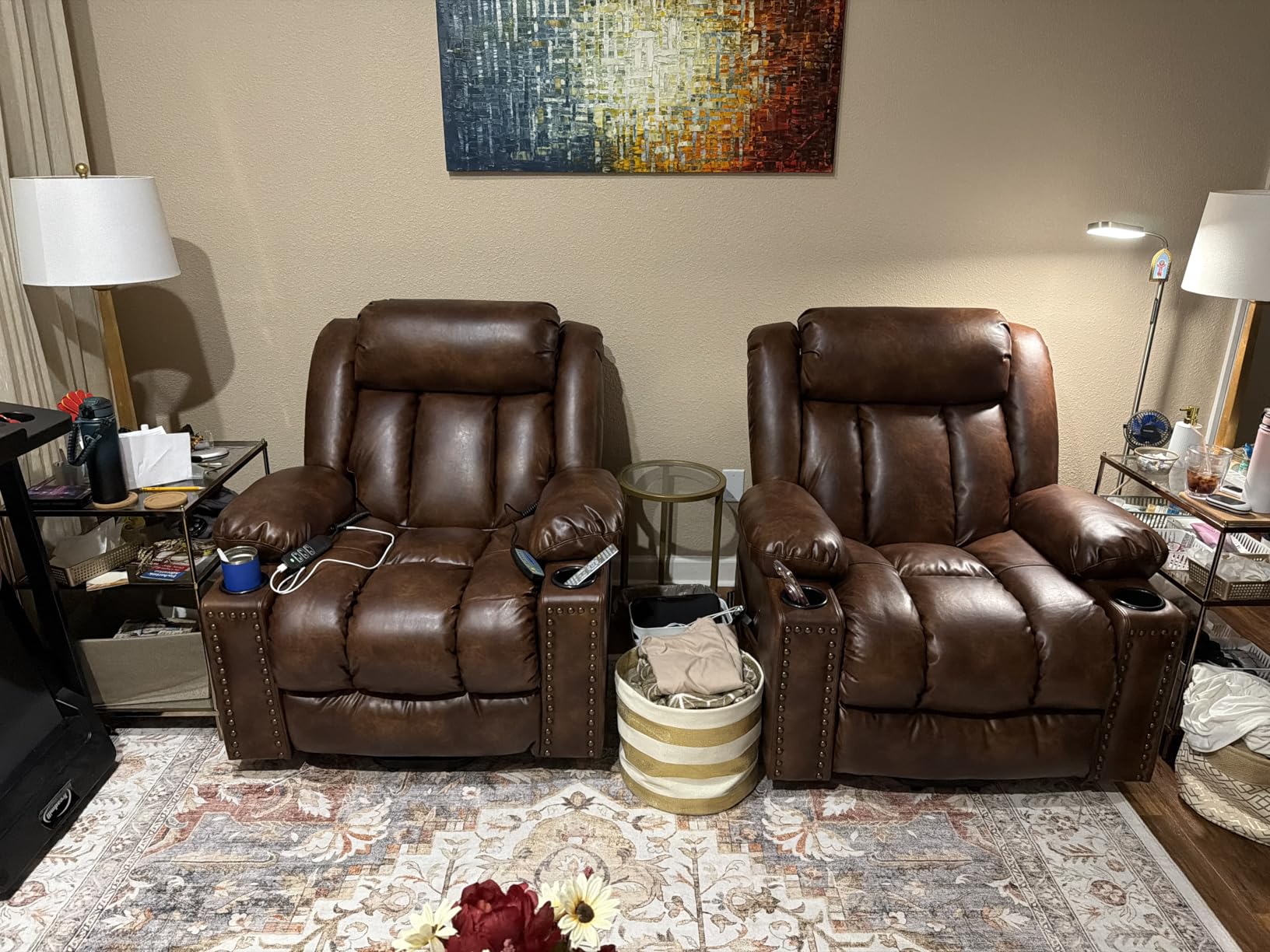 Triple Motor Large Power Lift Recliner Chair for Elderly with Heat and Massage, Lay Flat Lift Chairs for Seniors Infinite Position, Extended Footrest (Dark Brown) customer photo 2
