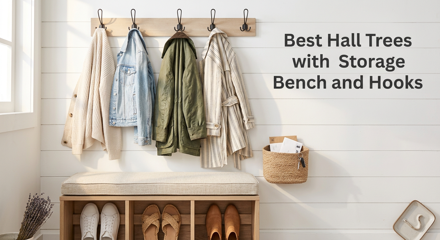 Best Hall Trees with Storage Bench and Hooks