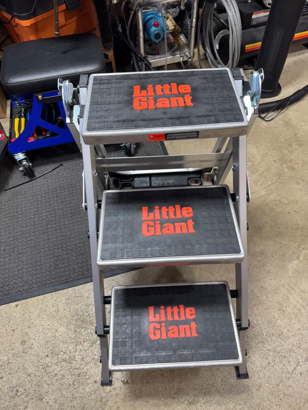Little Giant Ladder Systems 10310BA Safety Step Stepladder with Handrail, 3-Step customer photo 1