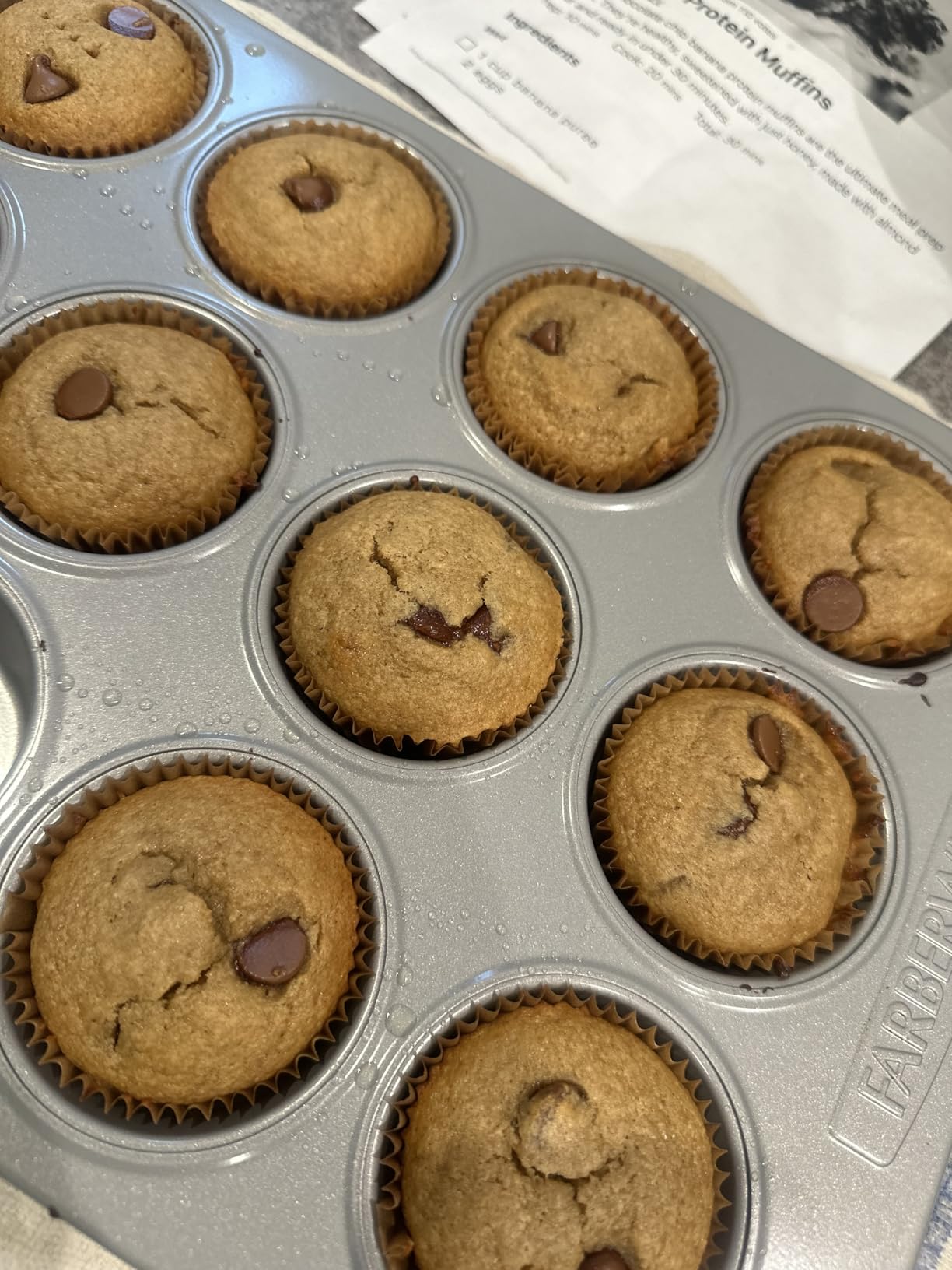 Farberware Bakeware Nonstick Muffin Pan, 12-Cup, Cupcake Baking Pan, Gray customer photo 1