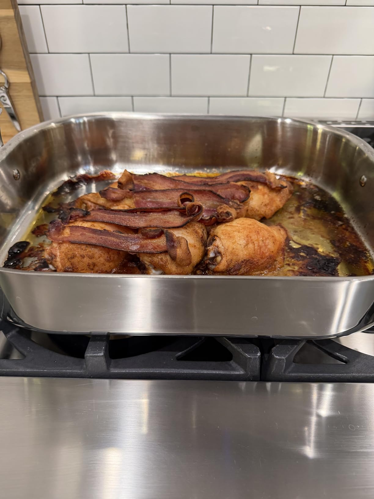 All-Clad Specialty Stainless Steel Roaster and Nonstick Rack 16x13x5 Inch, Oven Broiler Safe 600F, Silver customer photo 2