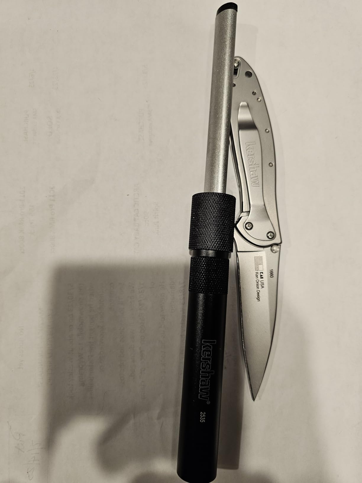 Kershaw Leek Pocket Knife (1660BLKW), Sandvik 14C28N Steel Blade, SpeedSafe Assisted Open, Frame Lock, 3 OZ customer photo 1